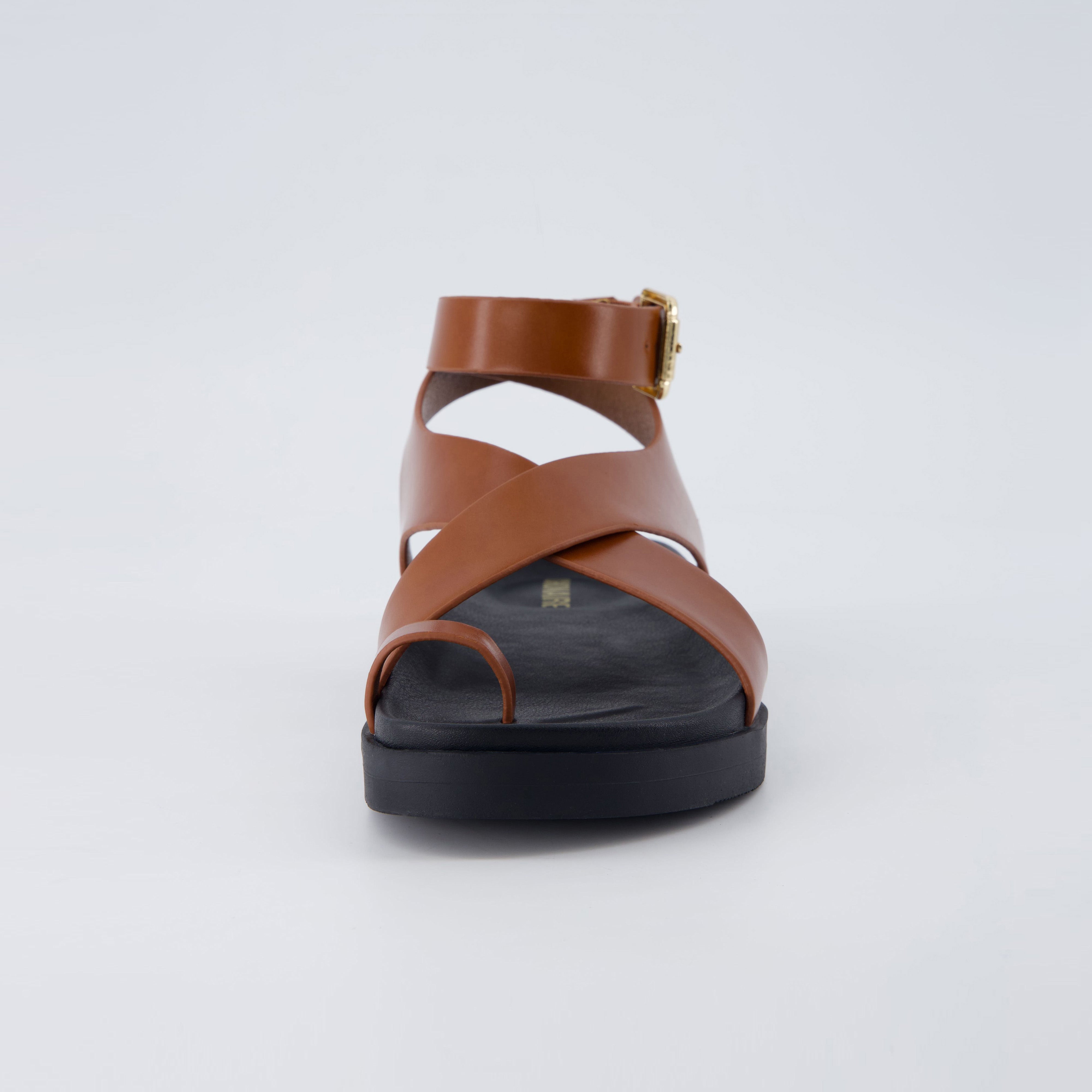 Entry Ankle Wrap Molded Footbed Sandal Whiskey