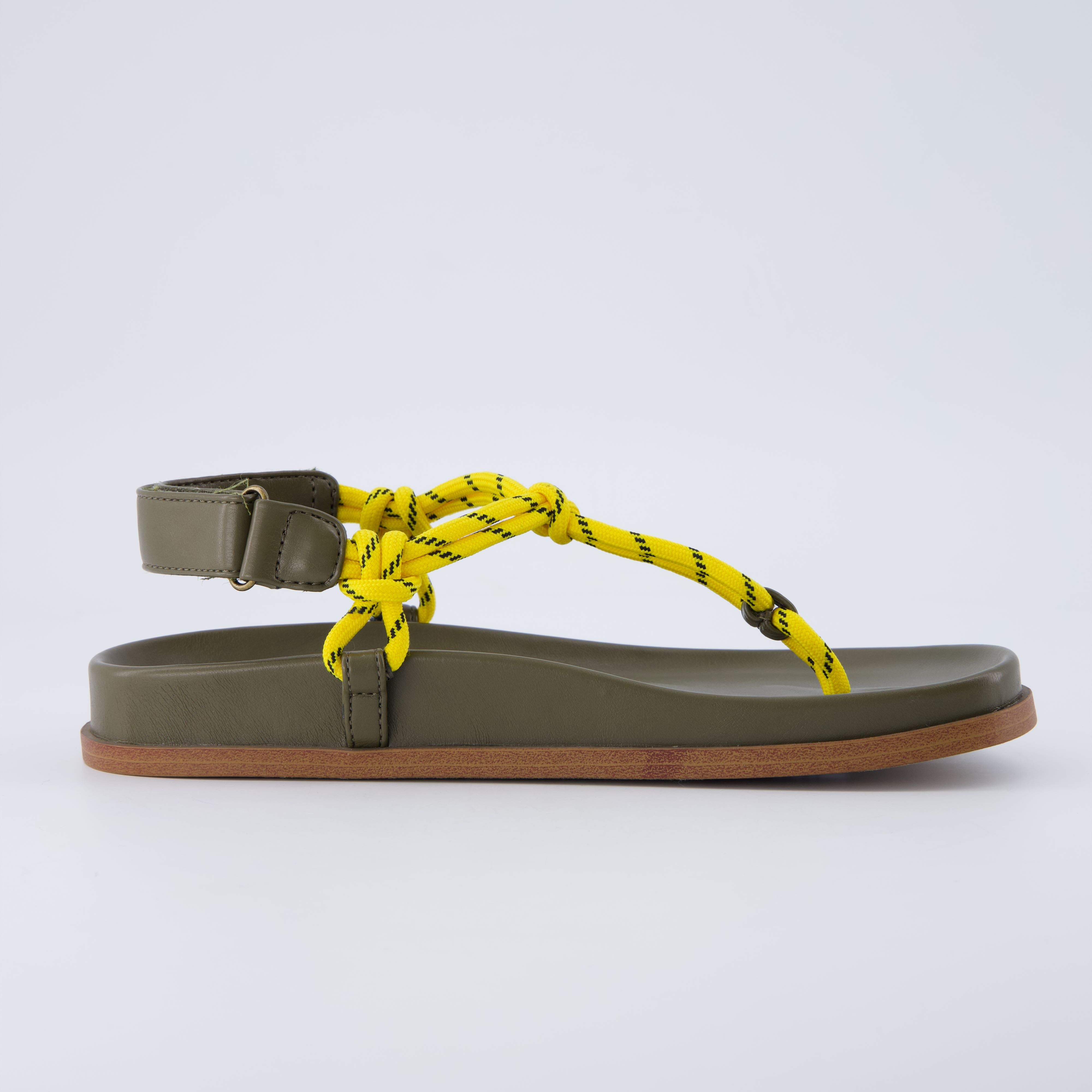 Era Rope Thong Strappy Sandals Olive Medium