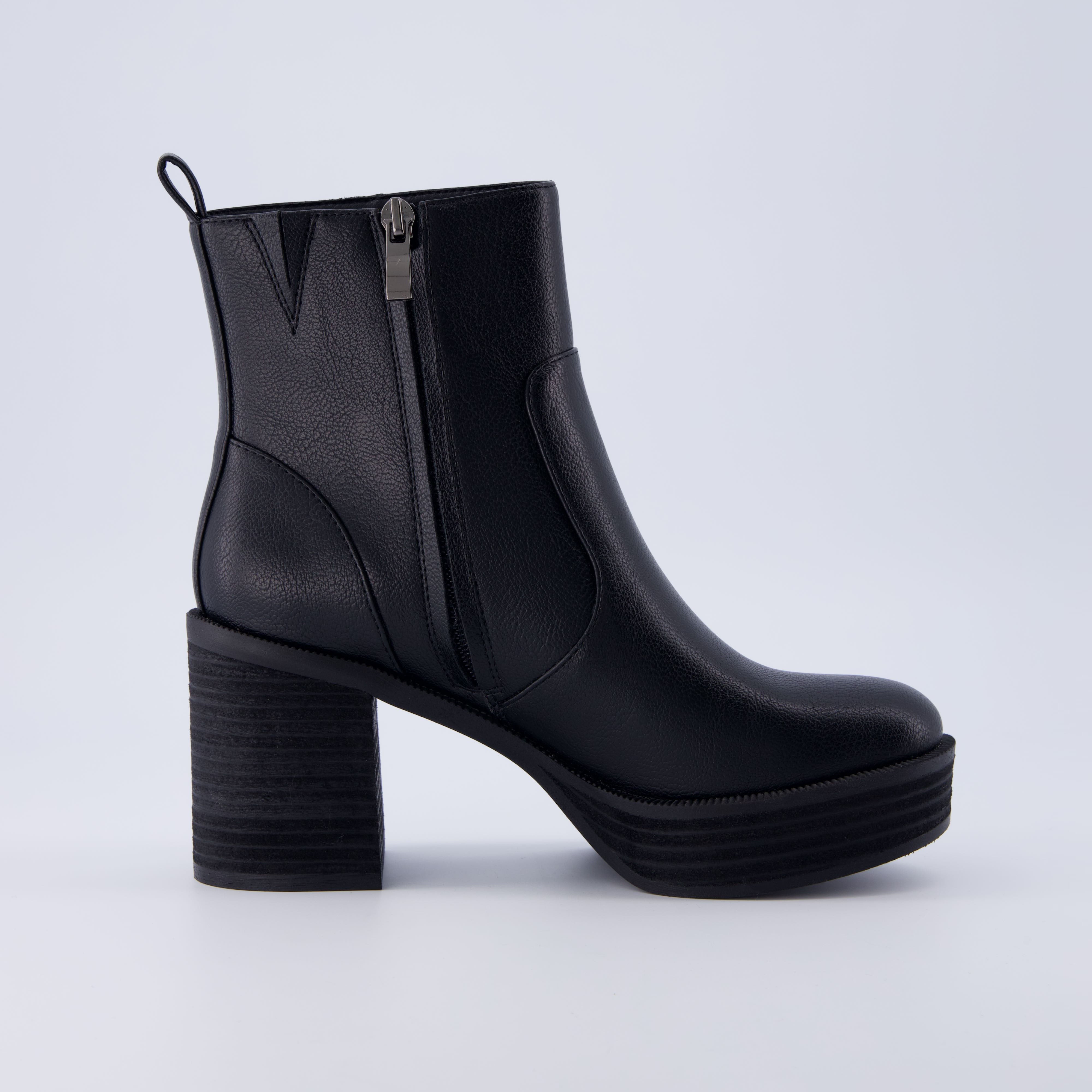 Festival Platform Block Heel Boot Black