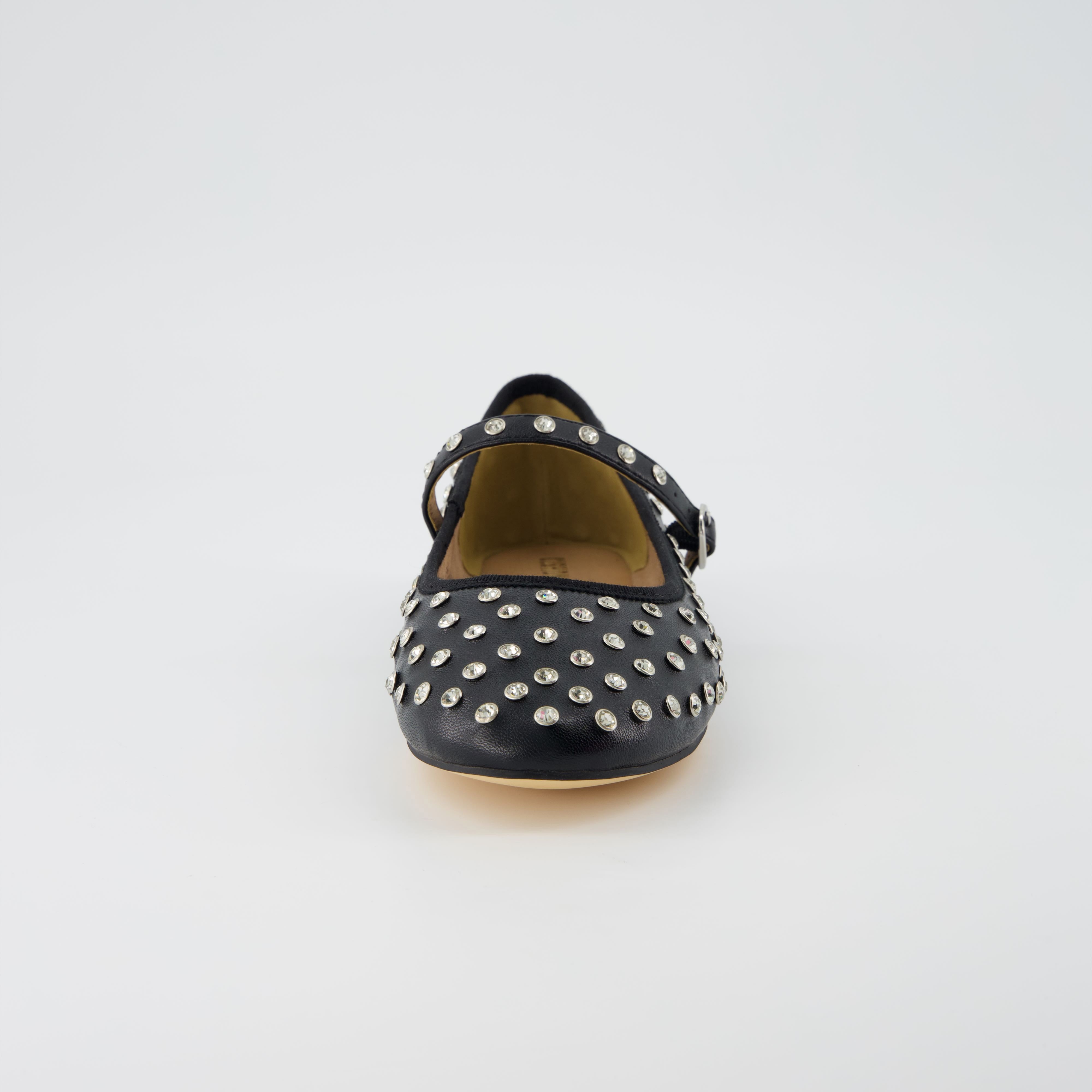 Flashy Studded Mary Janes Black