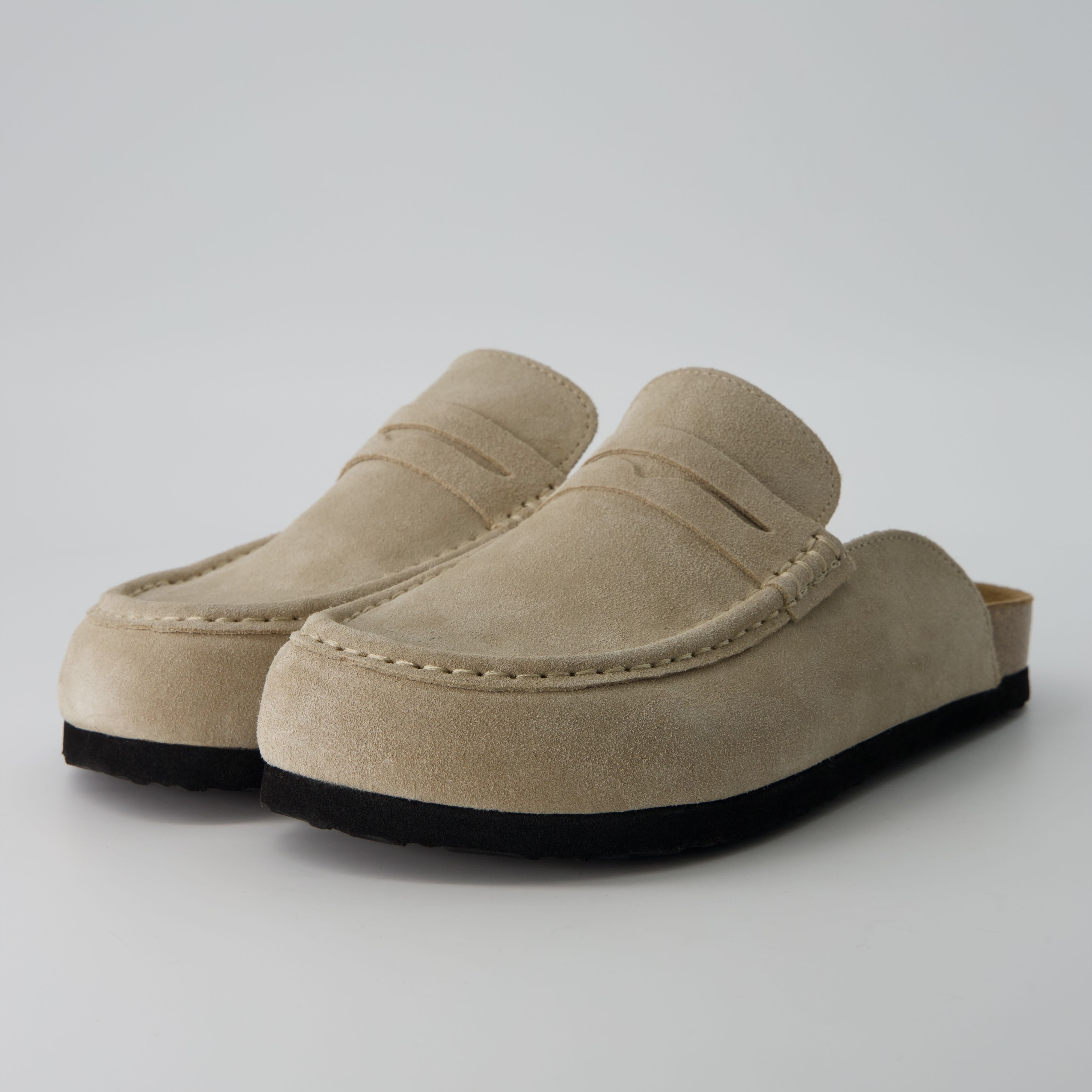 Fondu Leather Clogs Biscuit