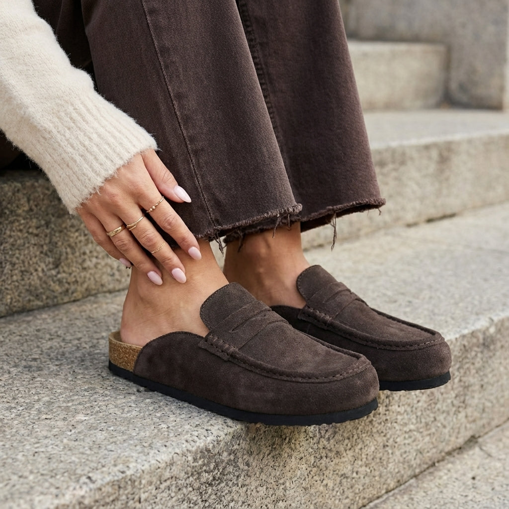 Fondu Leather Clogs Chocolate