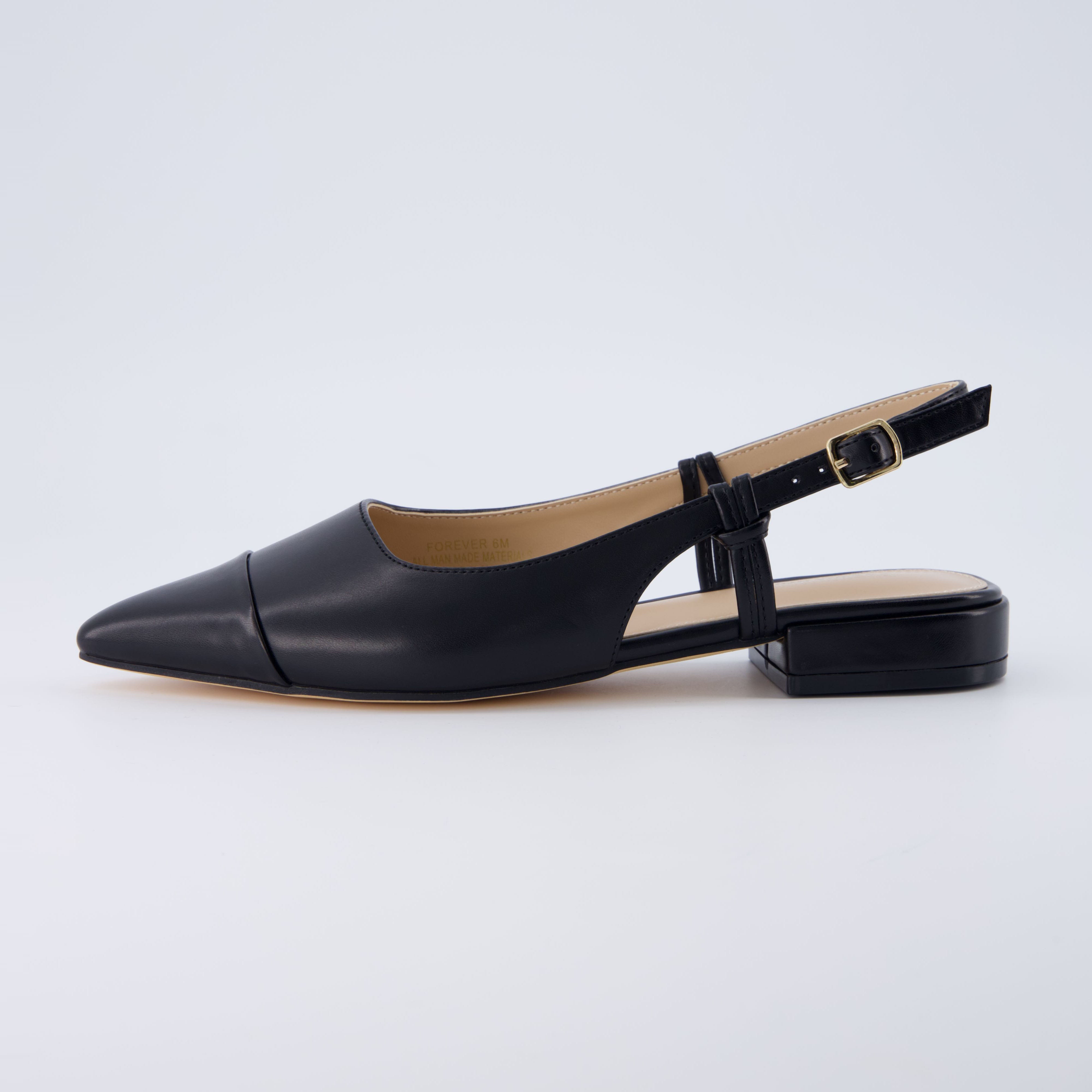 Forever Sling Back Flat Black