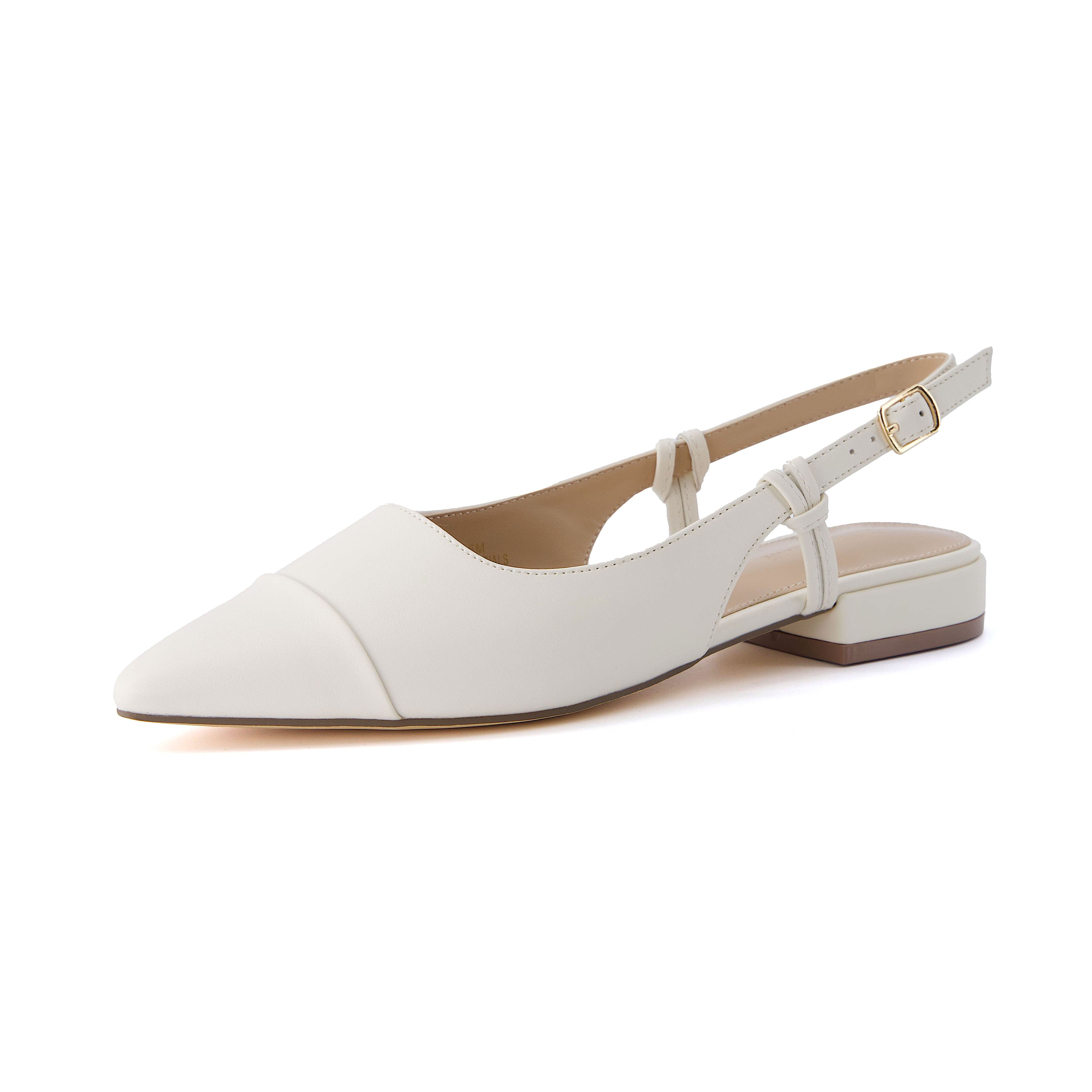 Forever Sling Back Flat Cream