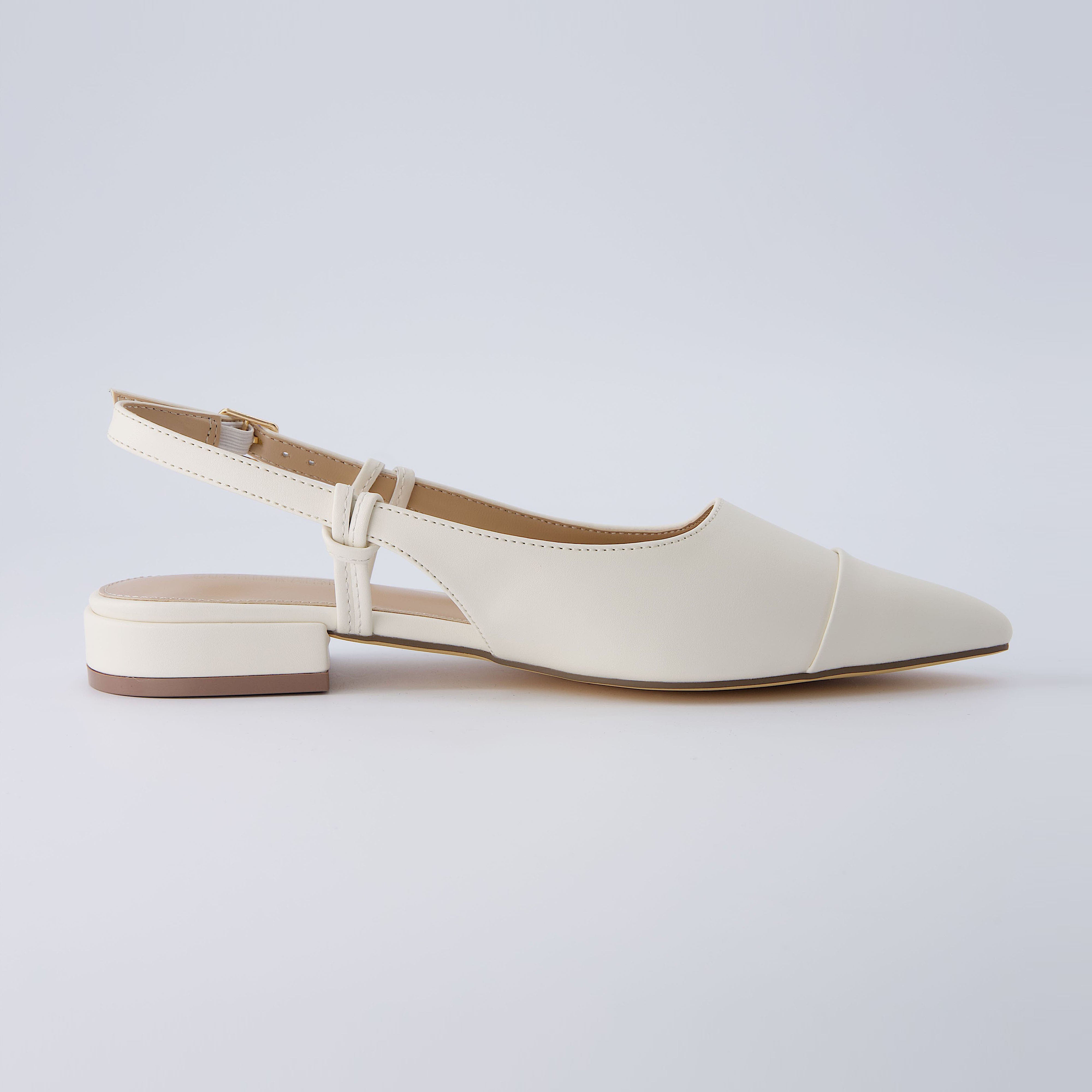 Forever Sling Back Flat Cream