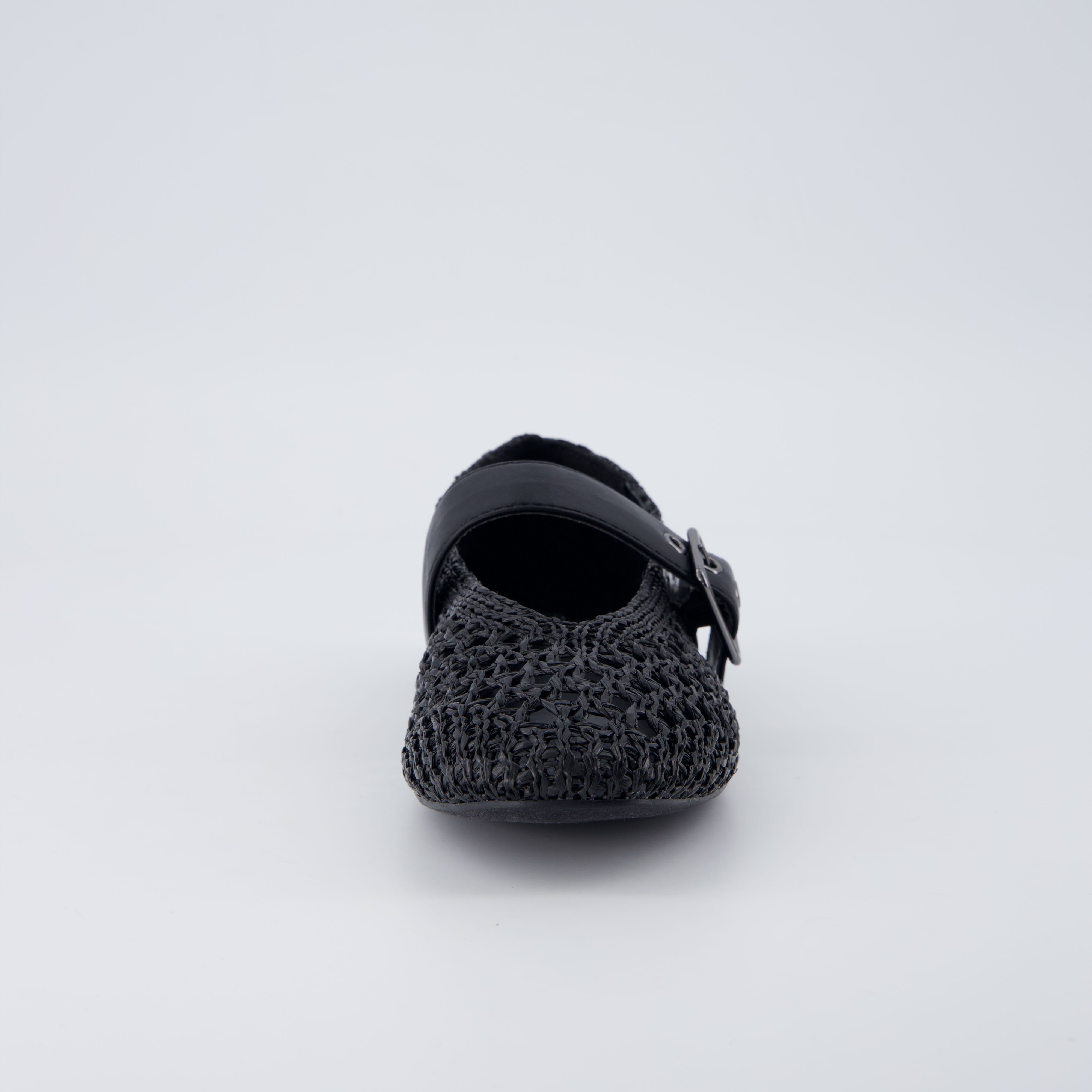 Gabby Woven Mary Jane Flats Black Medium