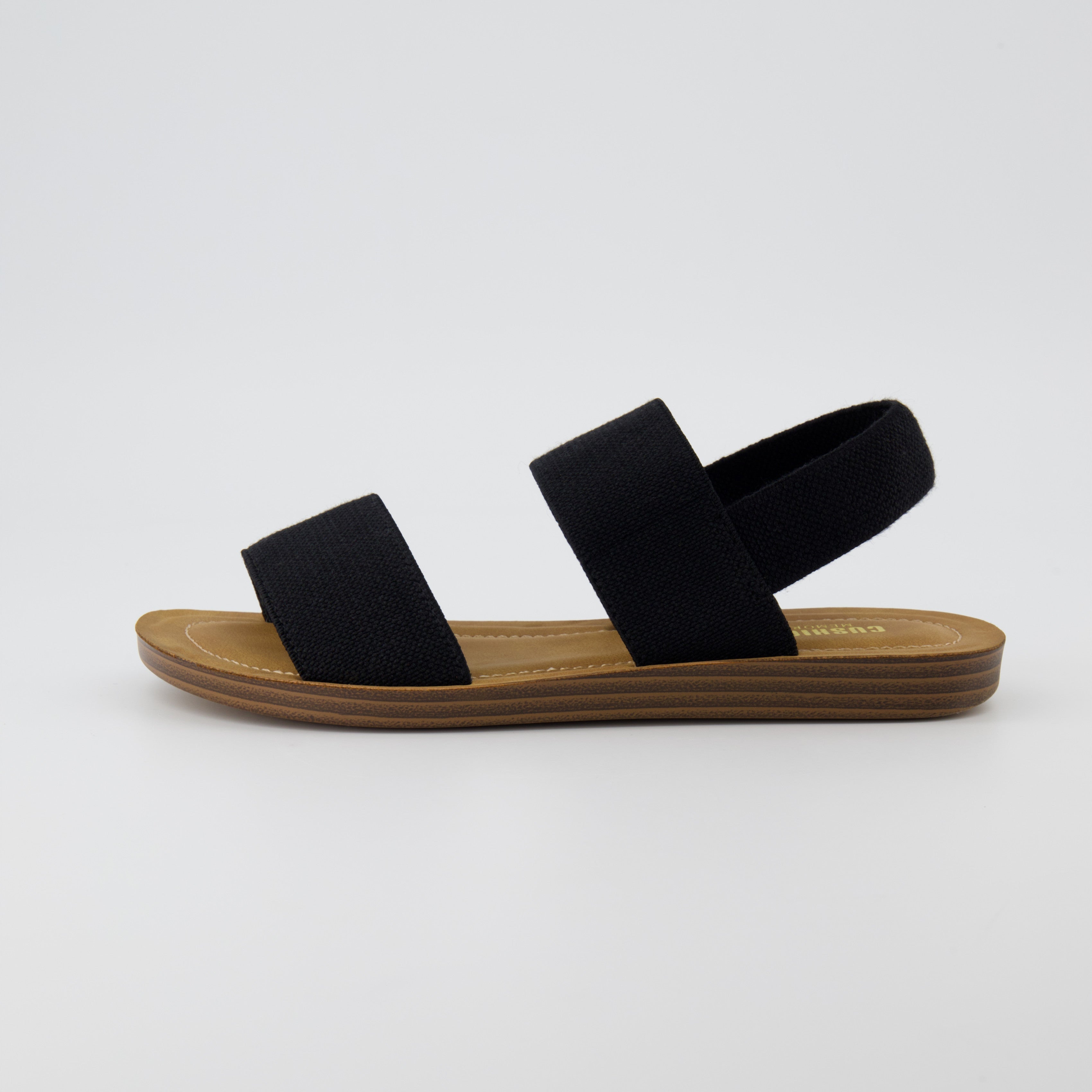 Gabi Stretch Linen Sandal Black