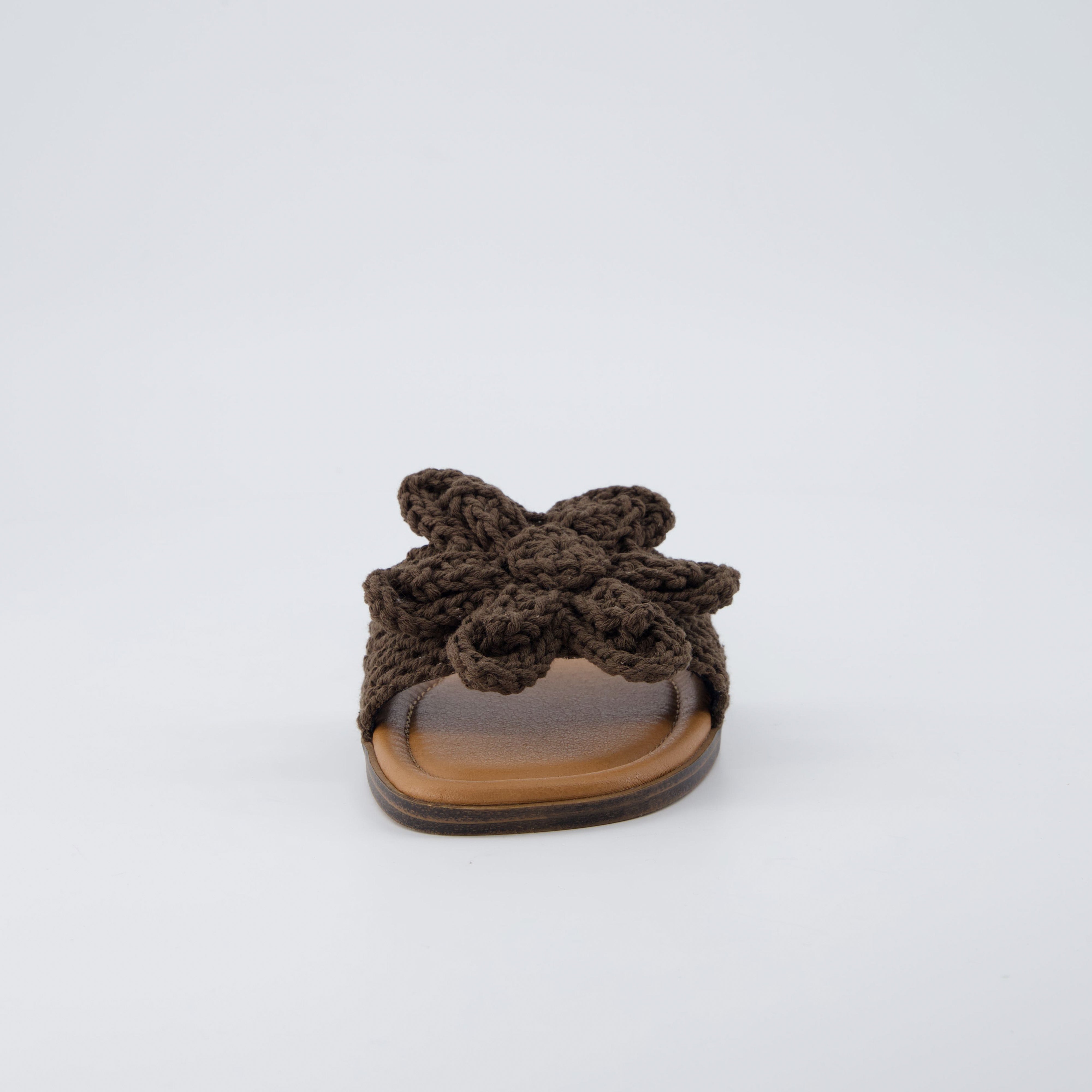 Gemma Knit Slides Brown