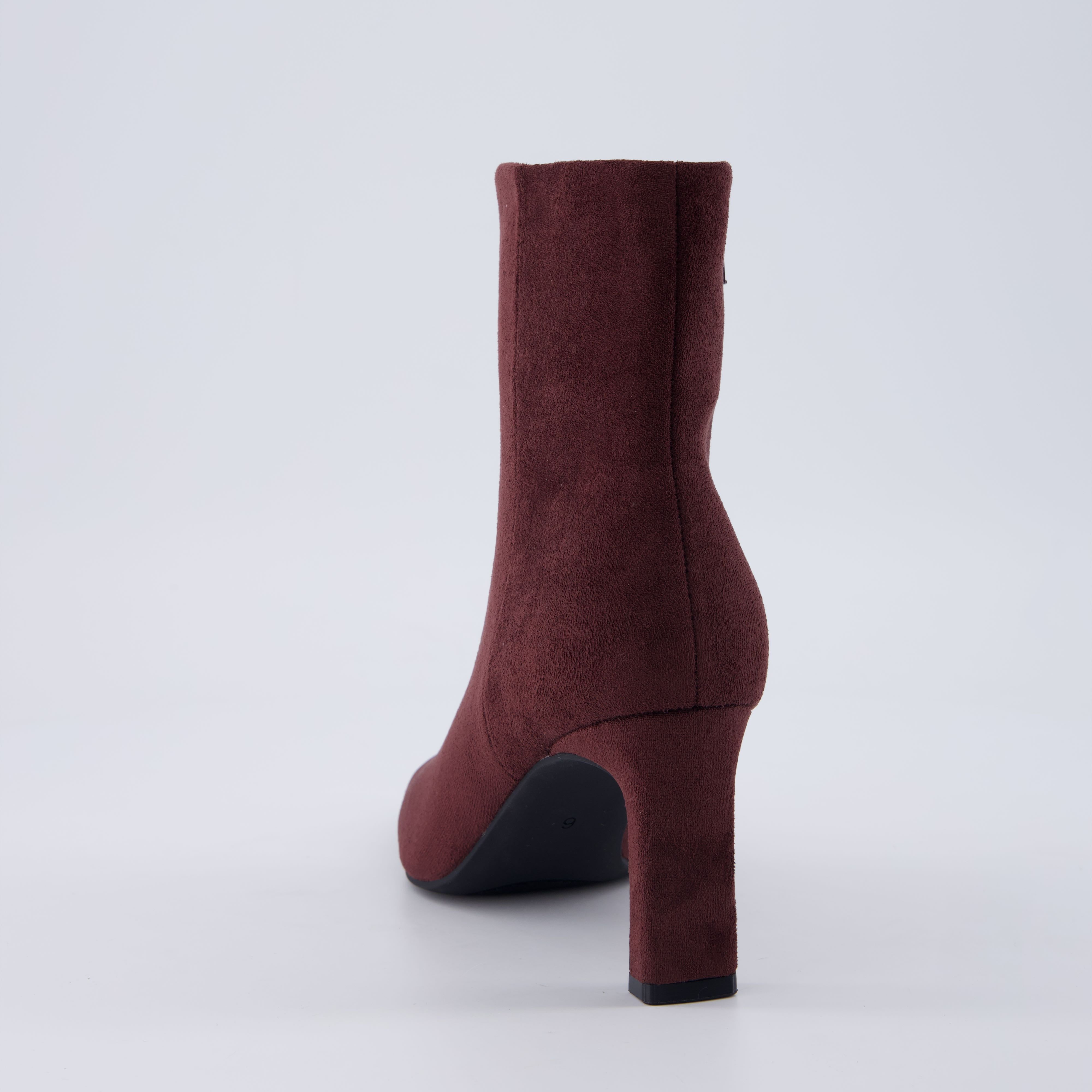 Giana High Heel Ankle Boots Burgundy Medium