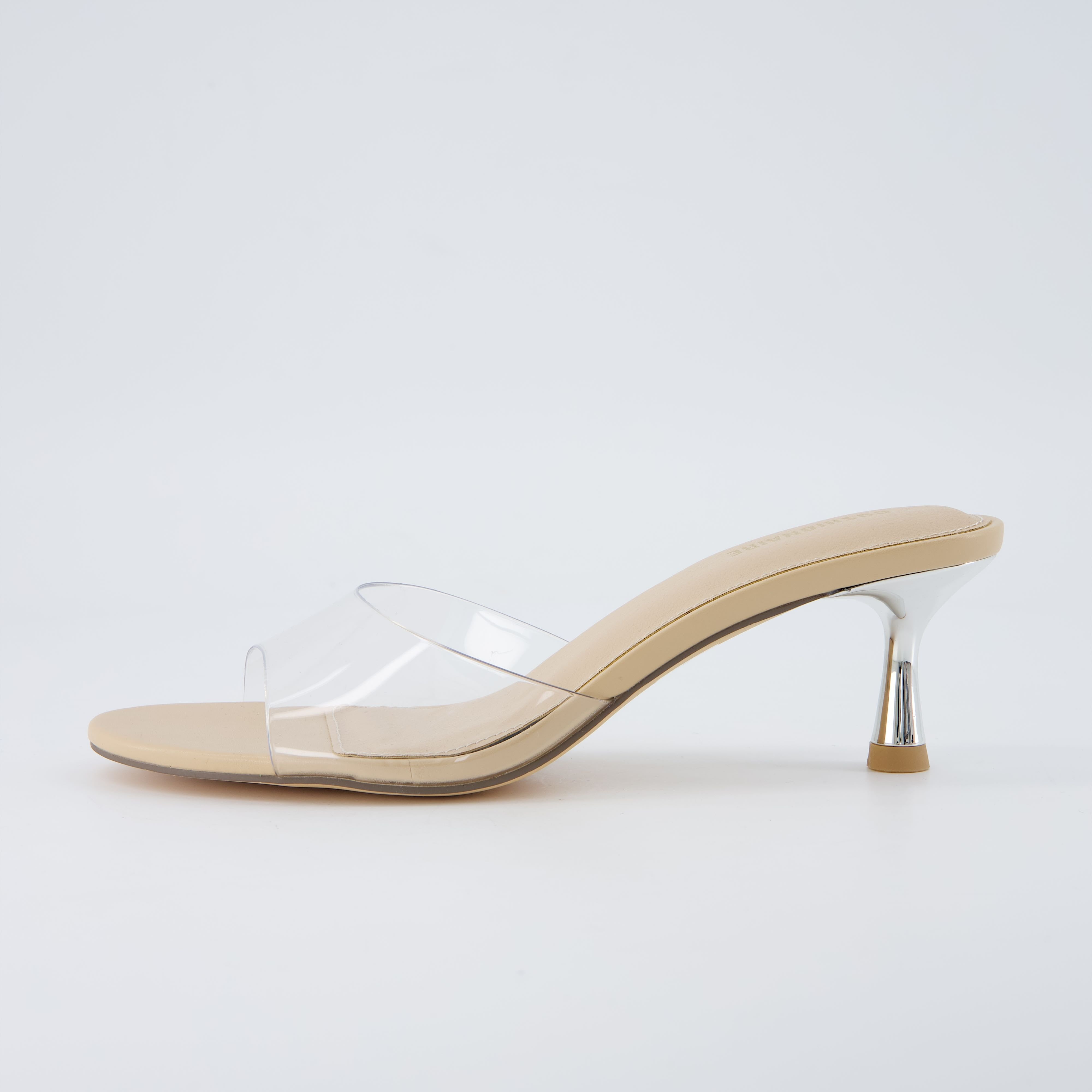 Giselle Kitten Heel Sandals Clear