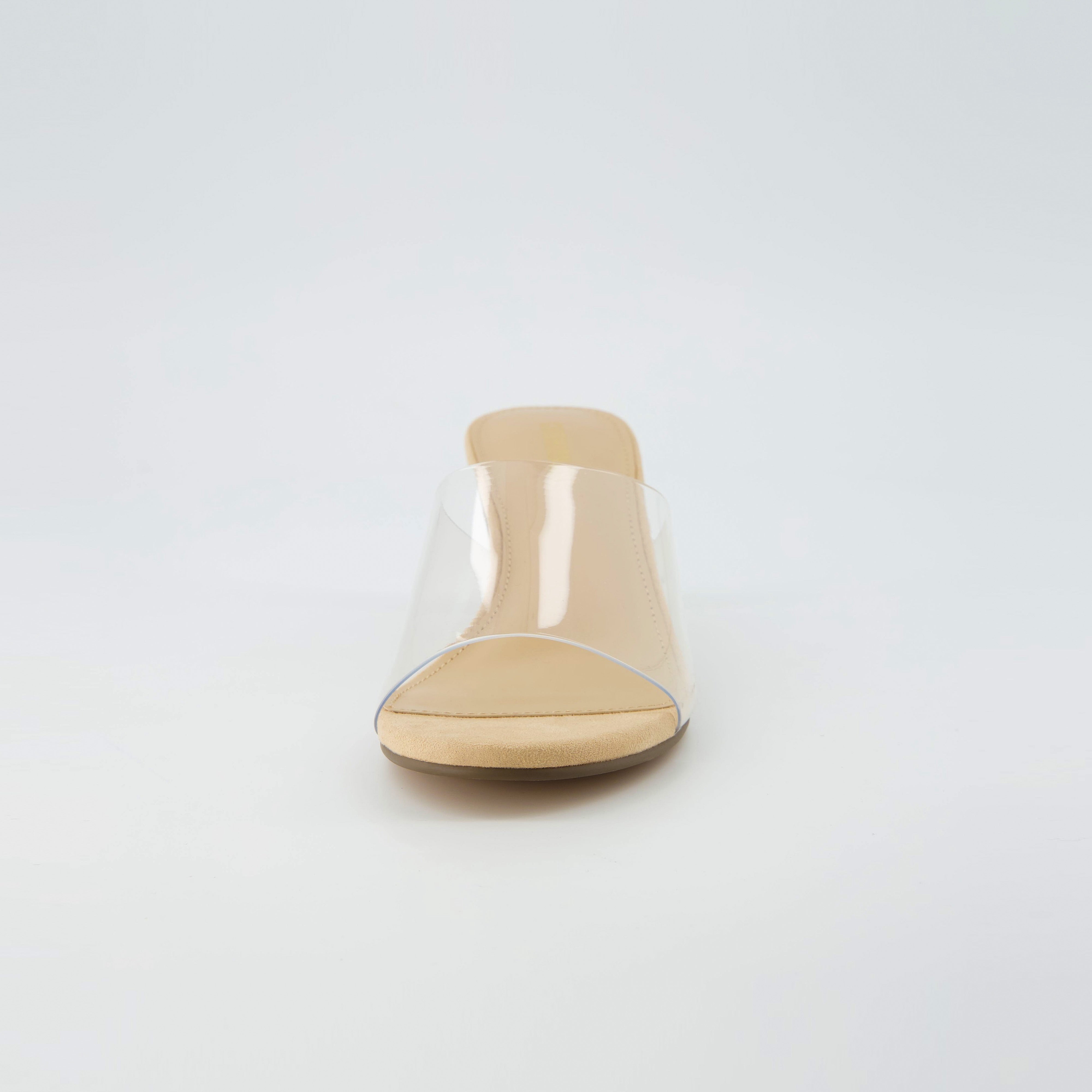 Gloss Lucite Wedge Sandals Clear