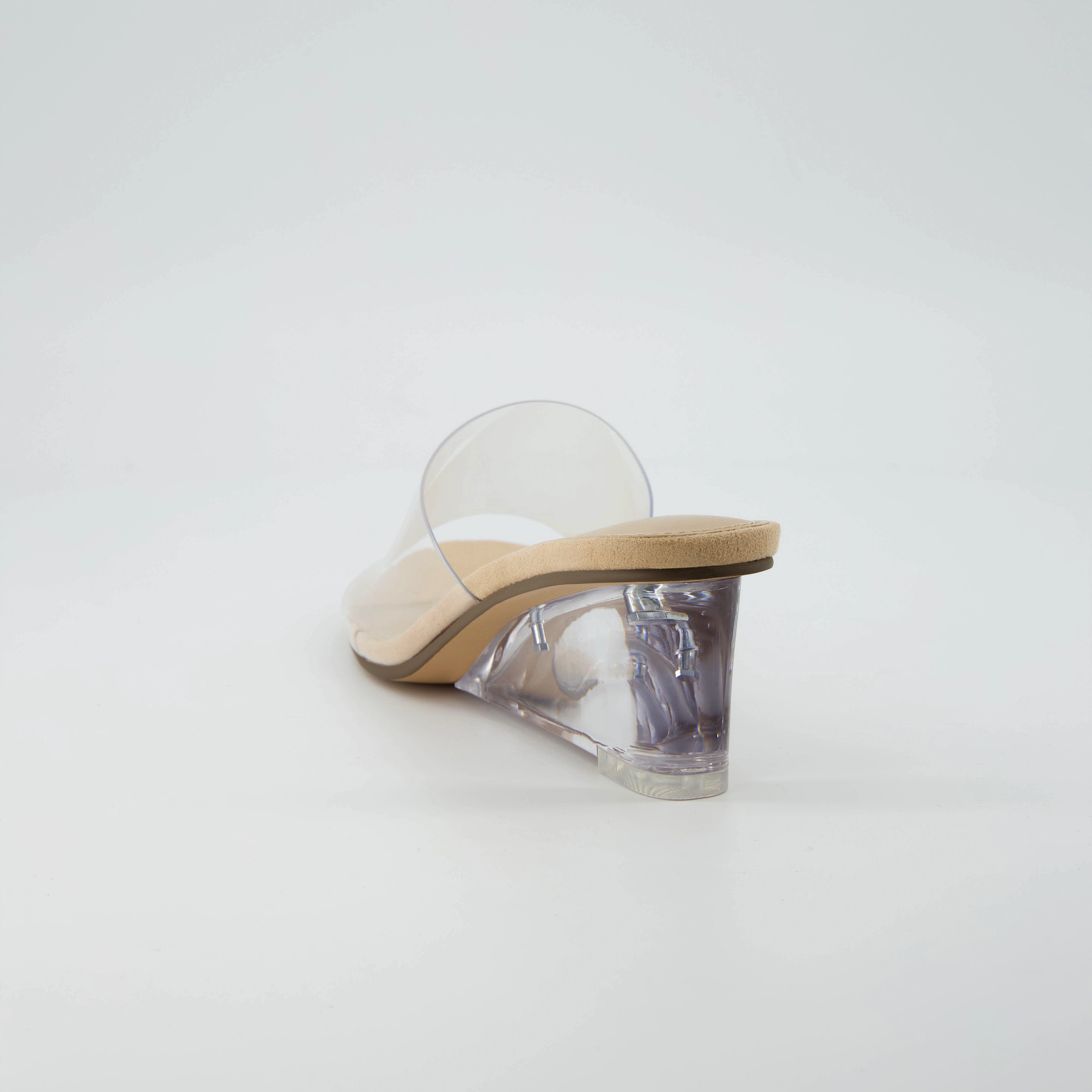 Gloss Lucite Wedge Sandals Clear