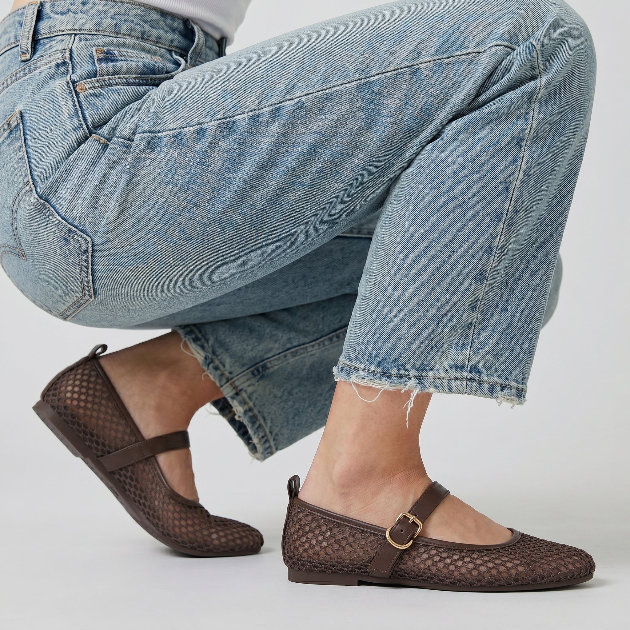 Gracie Mesh Mary Jane Flats