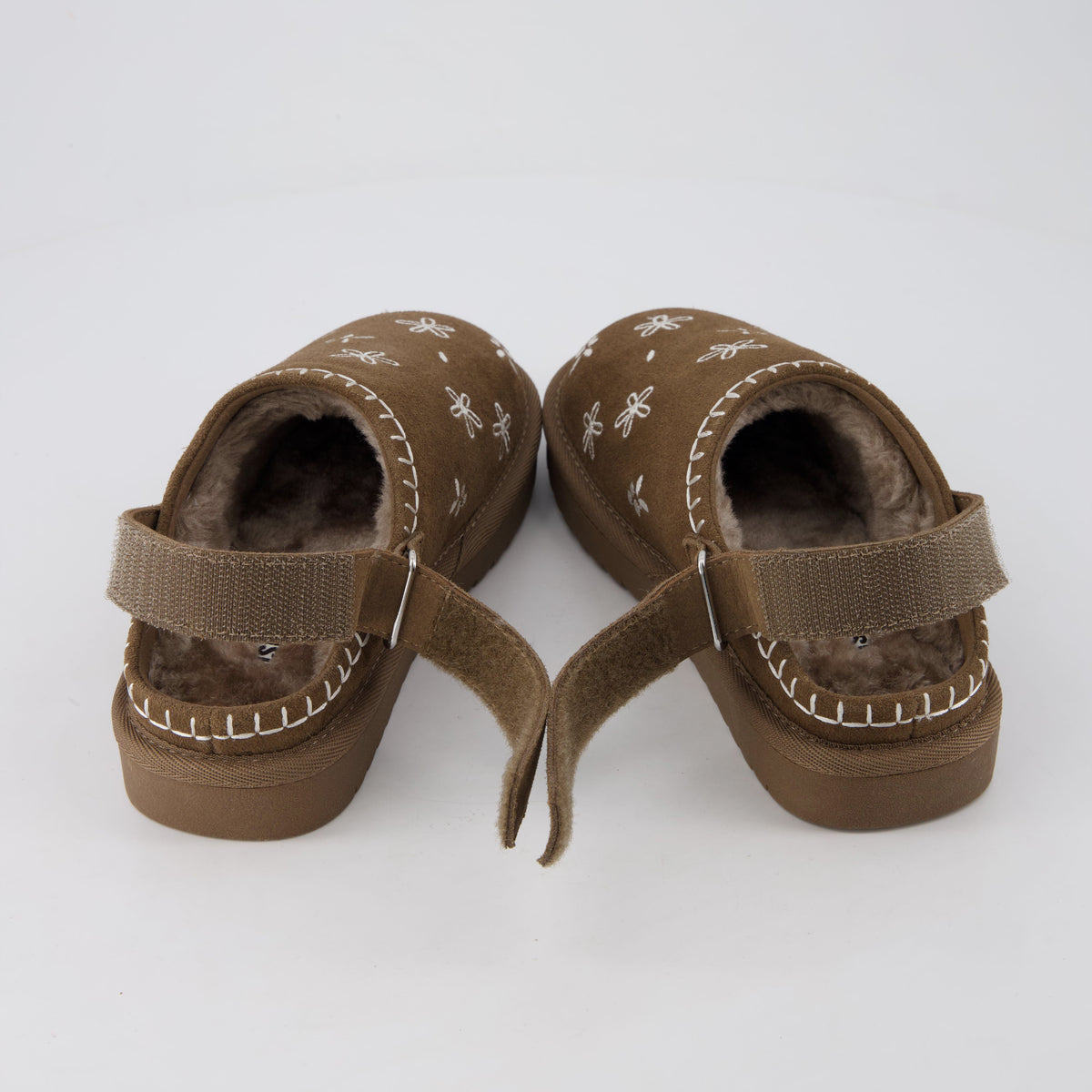 Habit Kids Slippers Brown Genuine Suede Medium