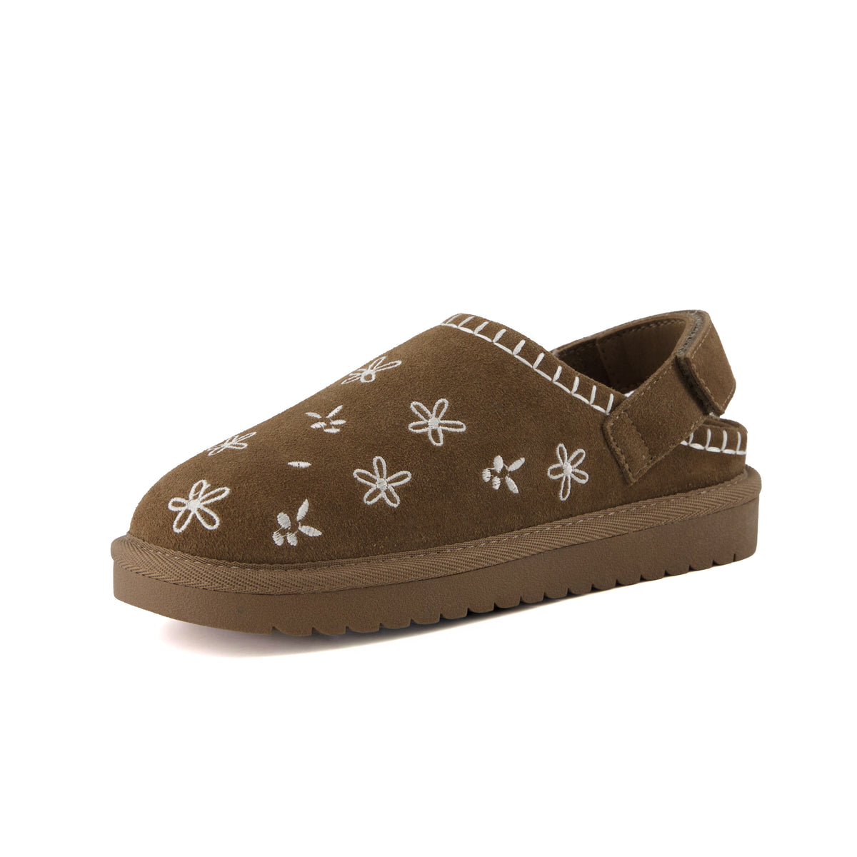 Habit Kids Slippers Brown Genuine Suede Medium