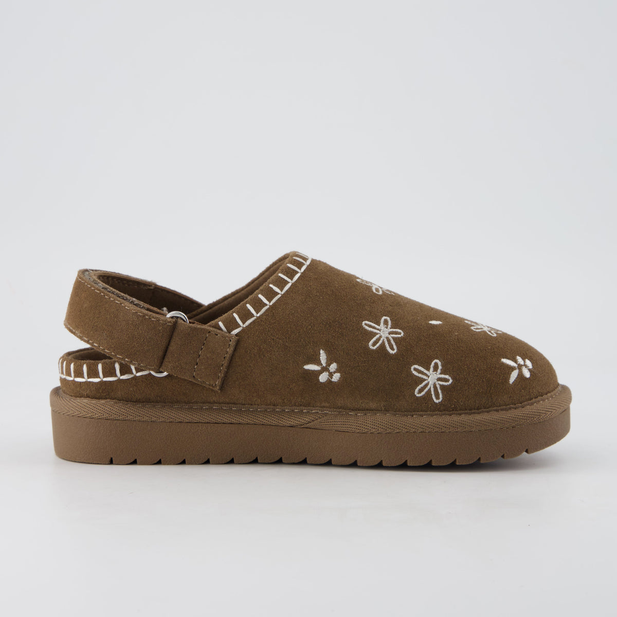 Habit Kids Slippers Brown Genuine Suede Medium