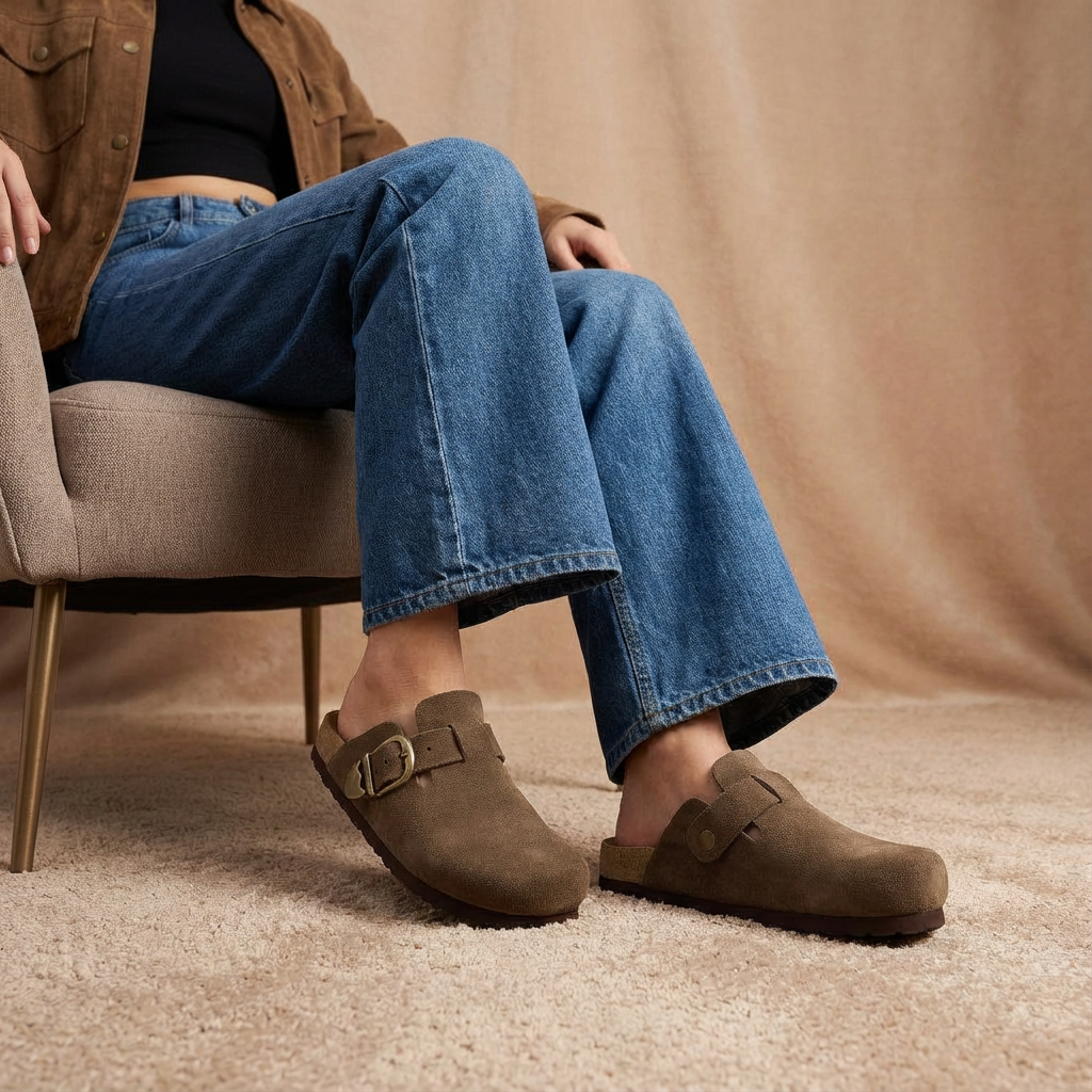 Hamlet Leather Clogs Dark Taupe