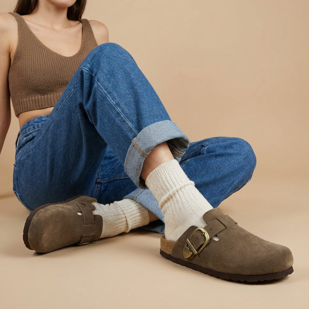 Hamlet Leather Clogs Dark Taupe