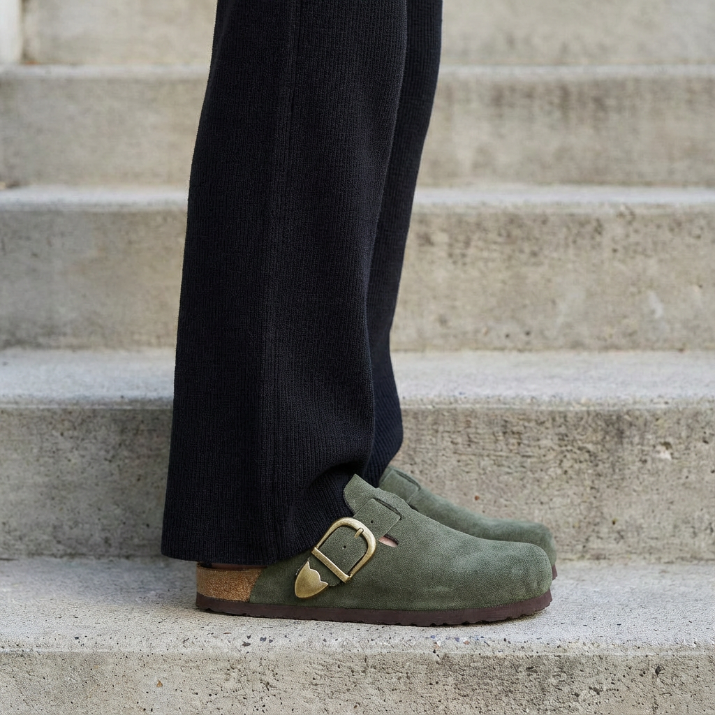 Hamlet Leather Clogs Khaki