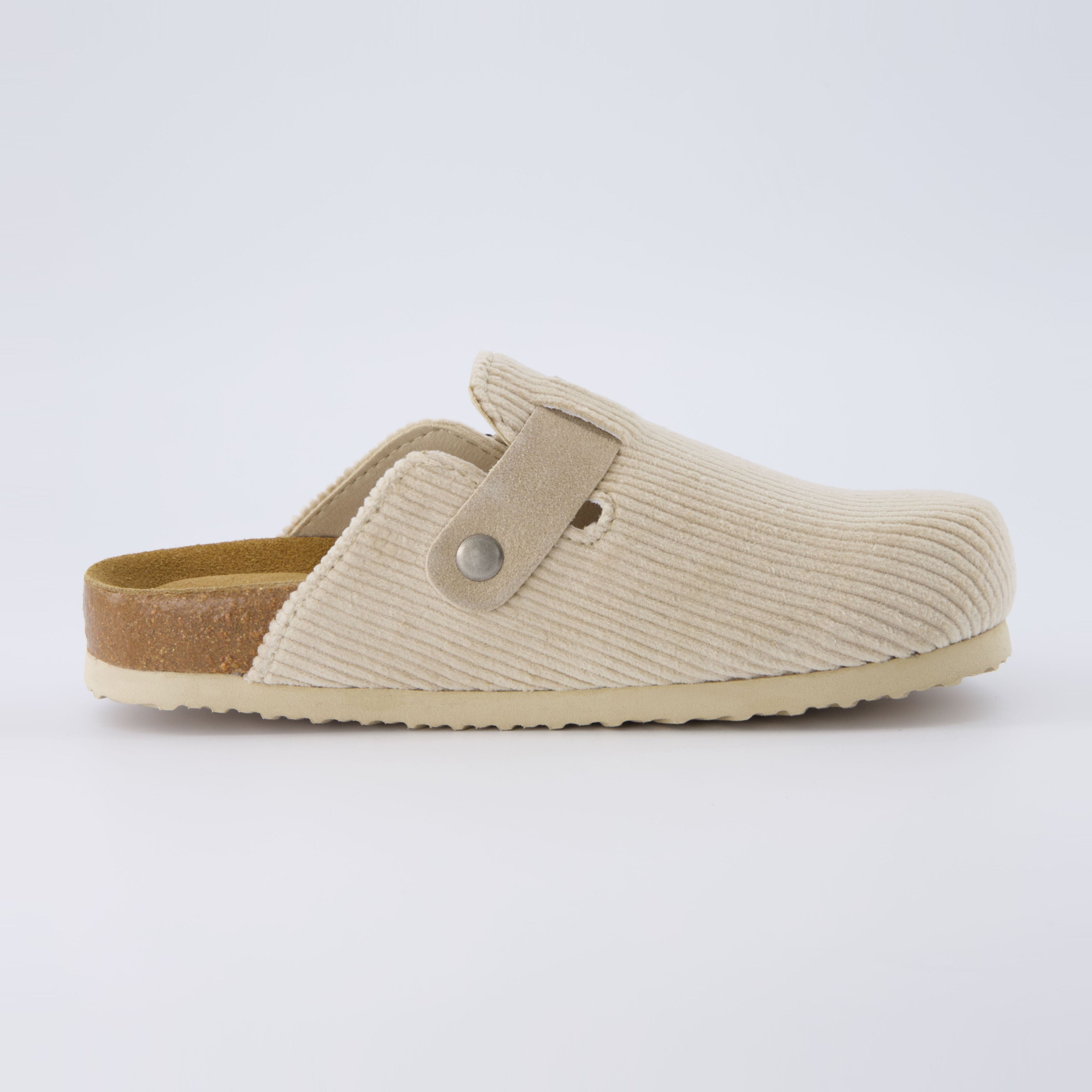 Hana Cork Footbed Clog Beige Corduroy Medium
