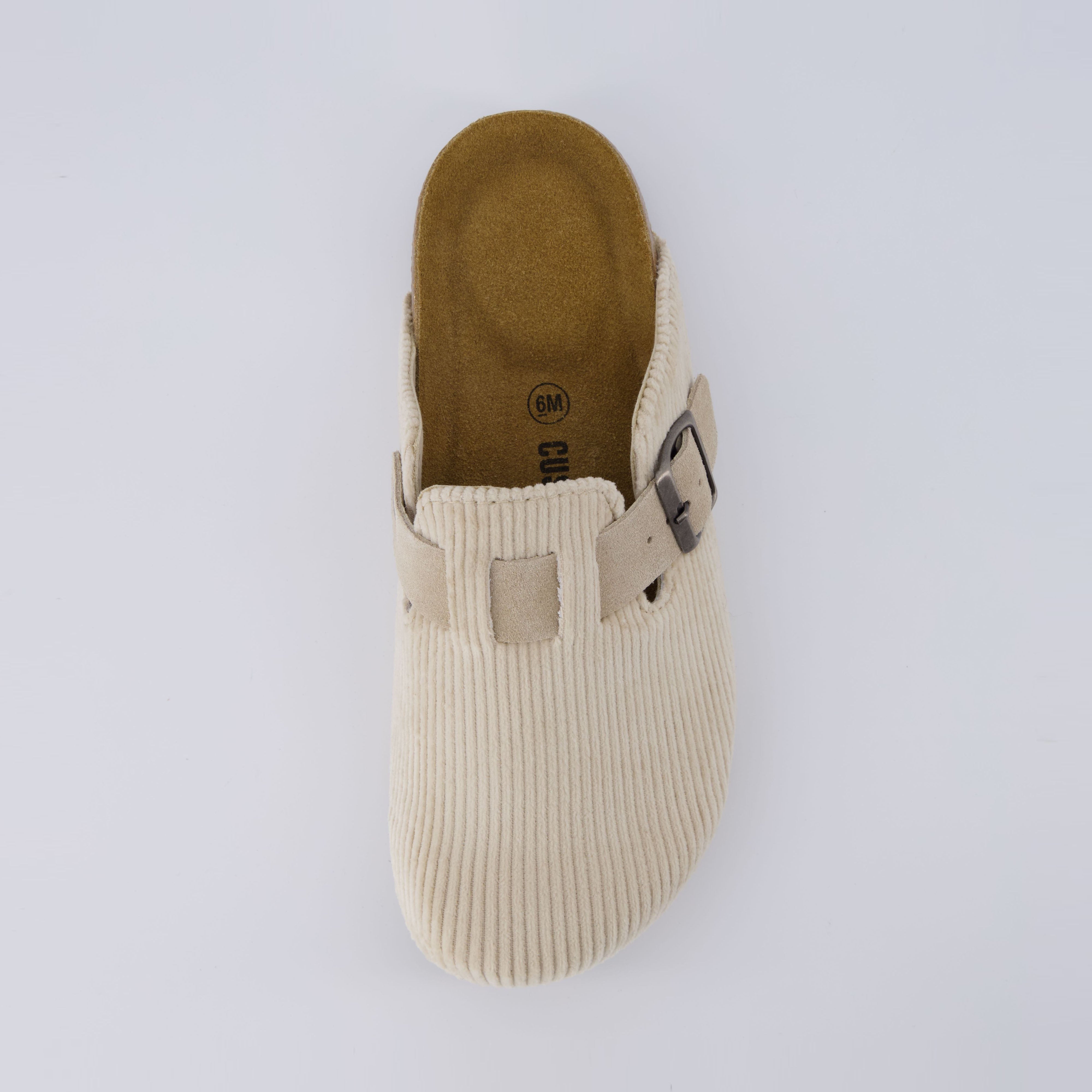 Hana Cork Footbed Clog Beige Corduroy Medium