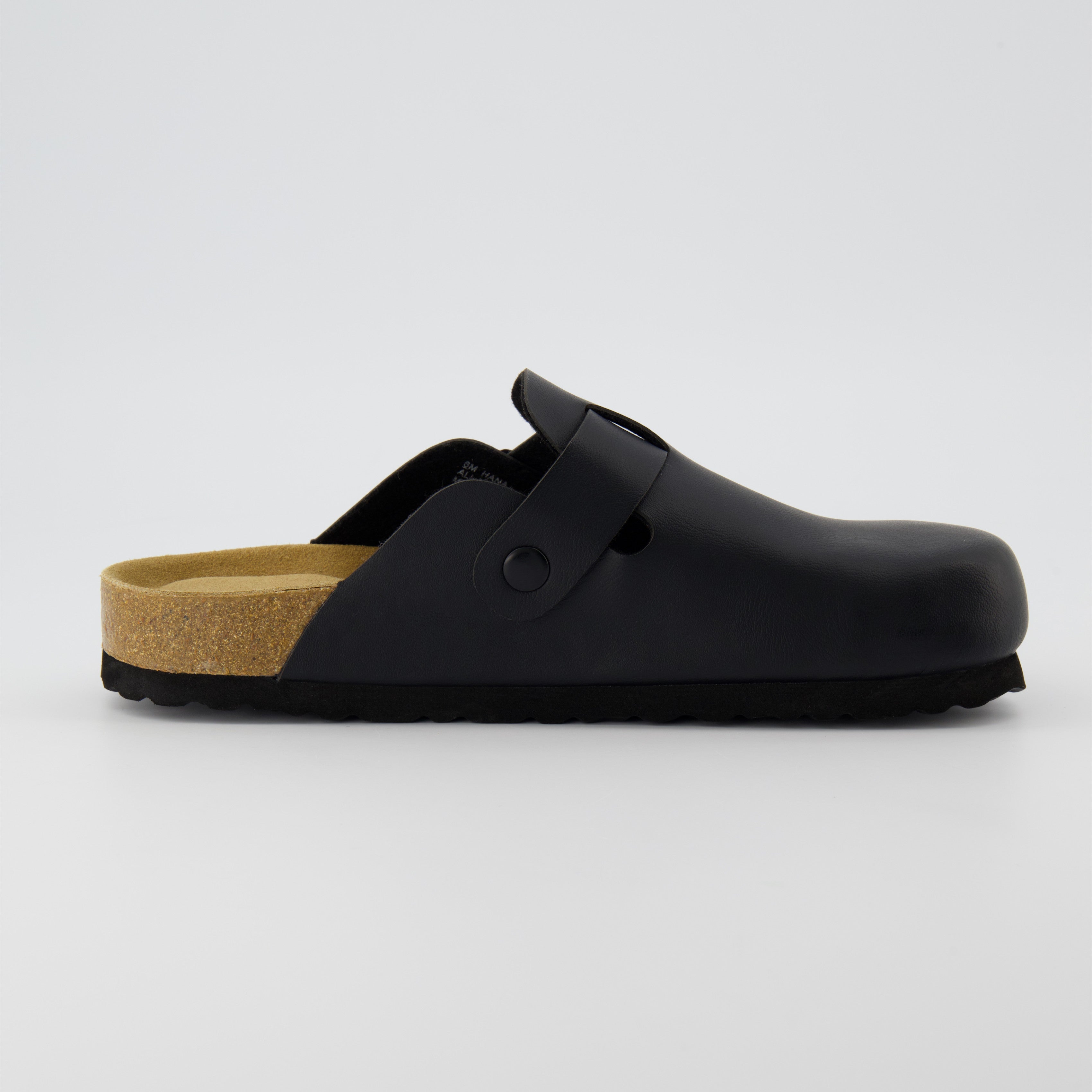 Hana Cork Footbed Clog Black