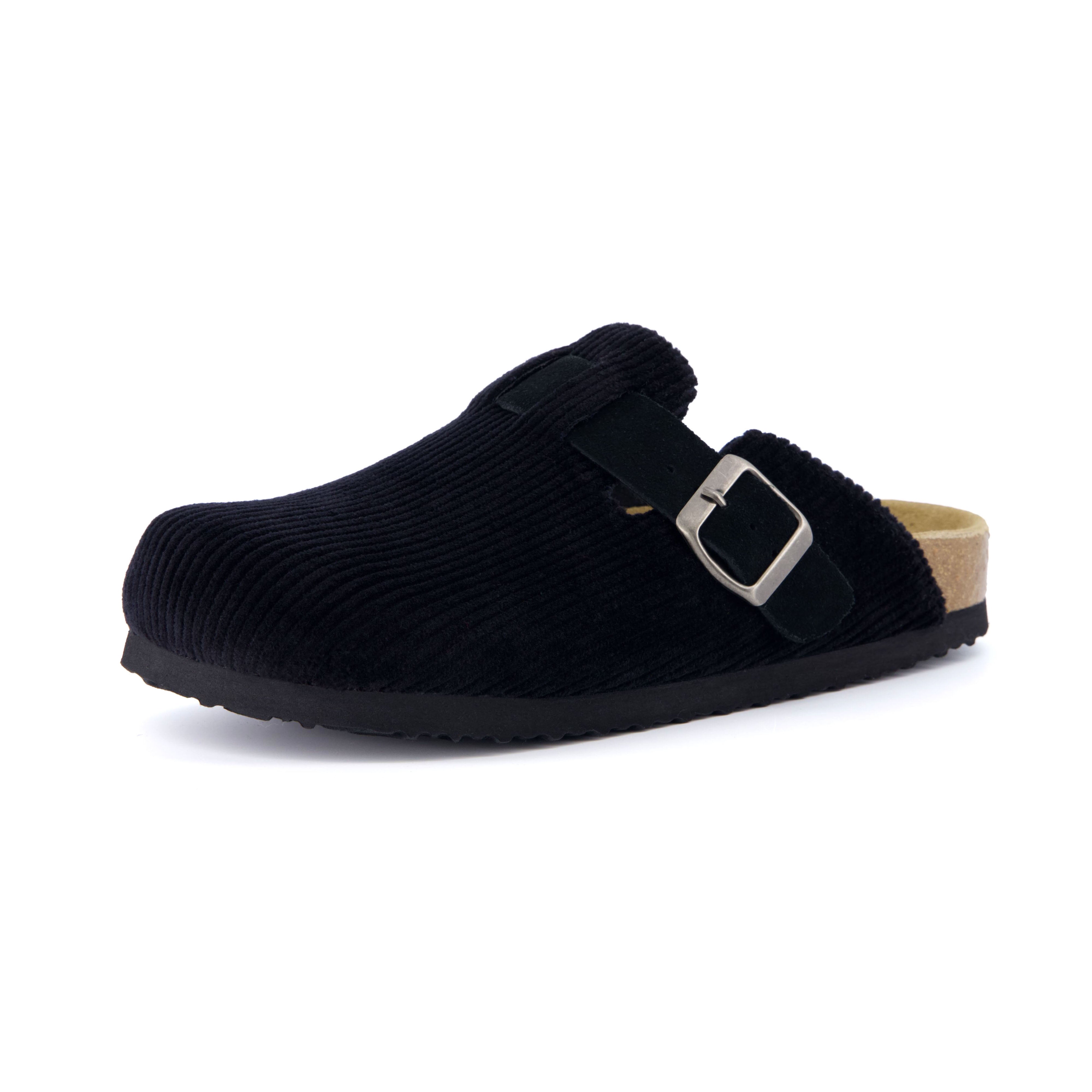 Hana Cork Footbed Clog Black Corduroy Medium