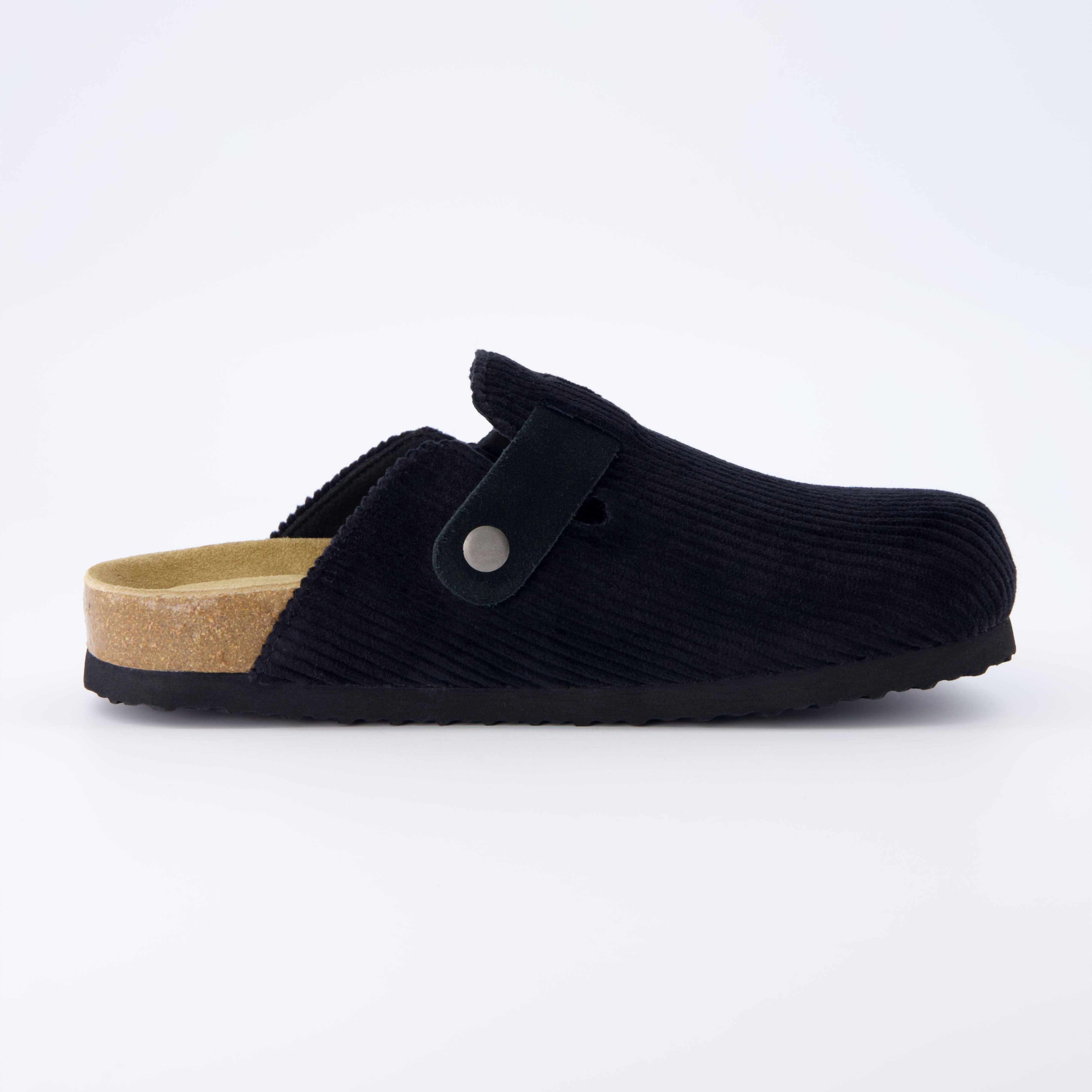 Hana Cork Footbed Clog Black Corduroy Medium