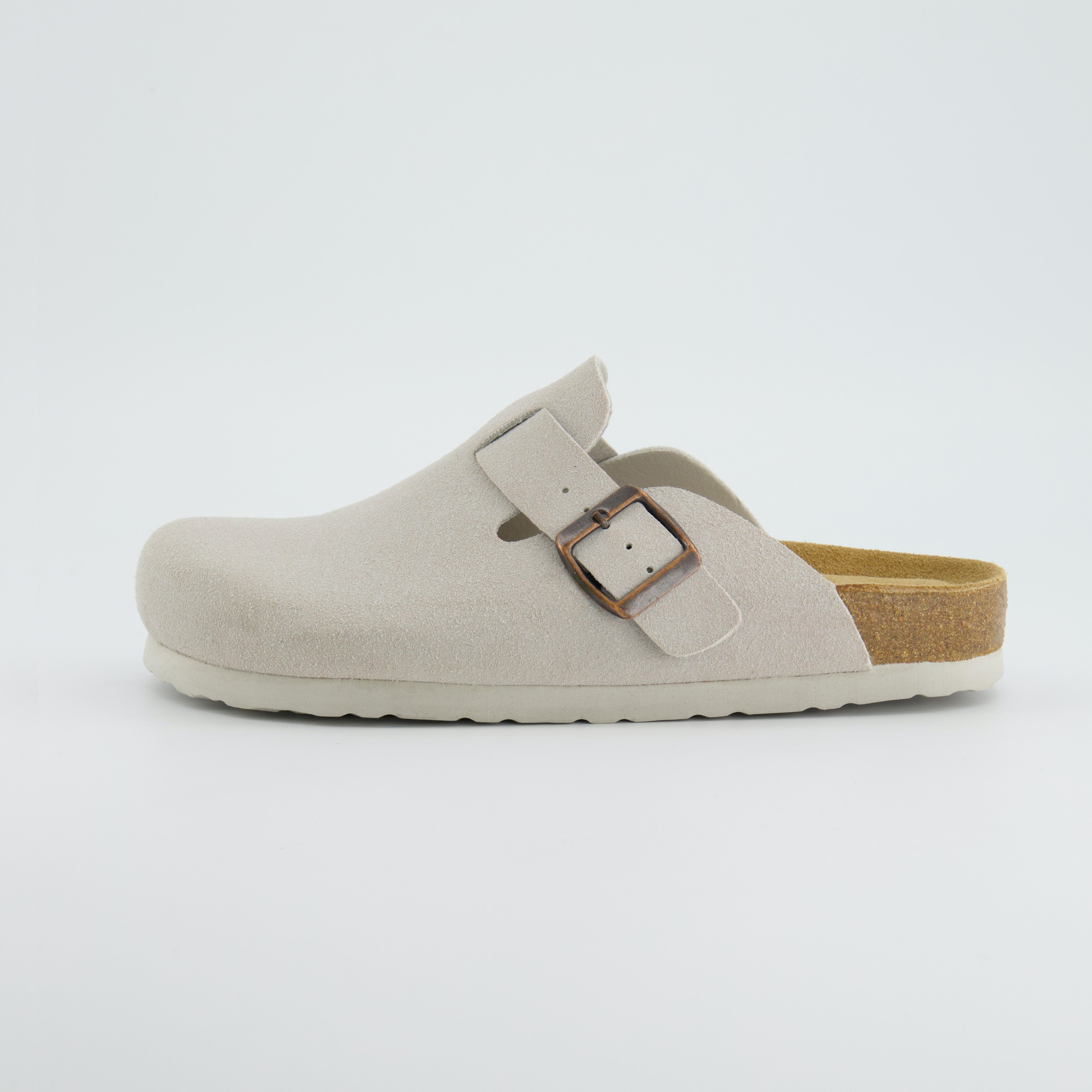 Hana Cork Footbed Clog Ivory Suede