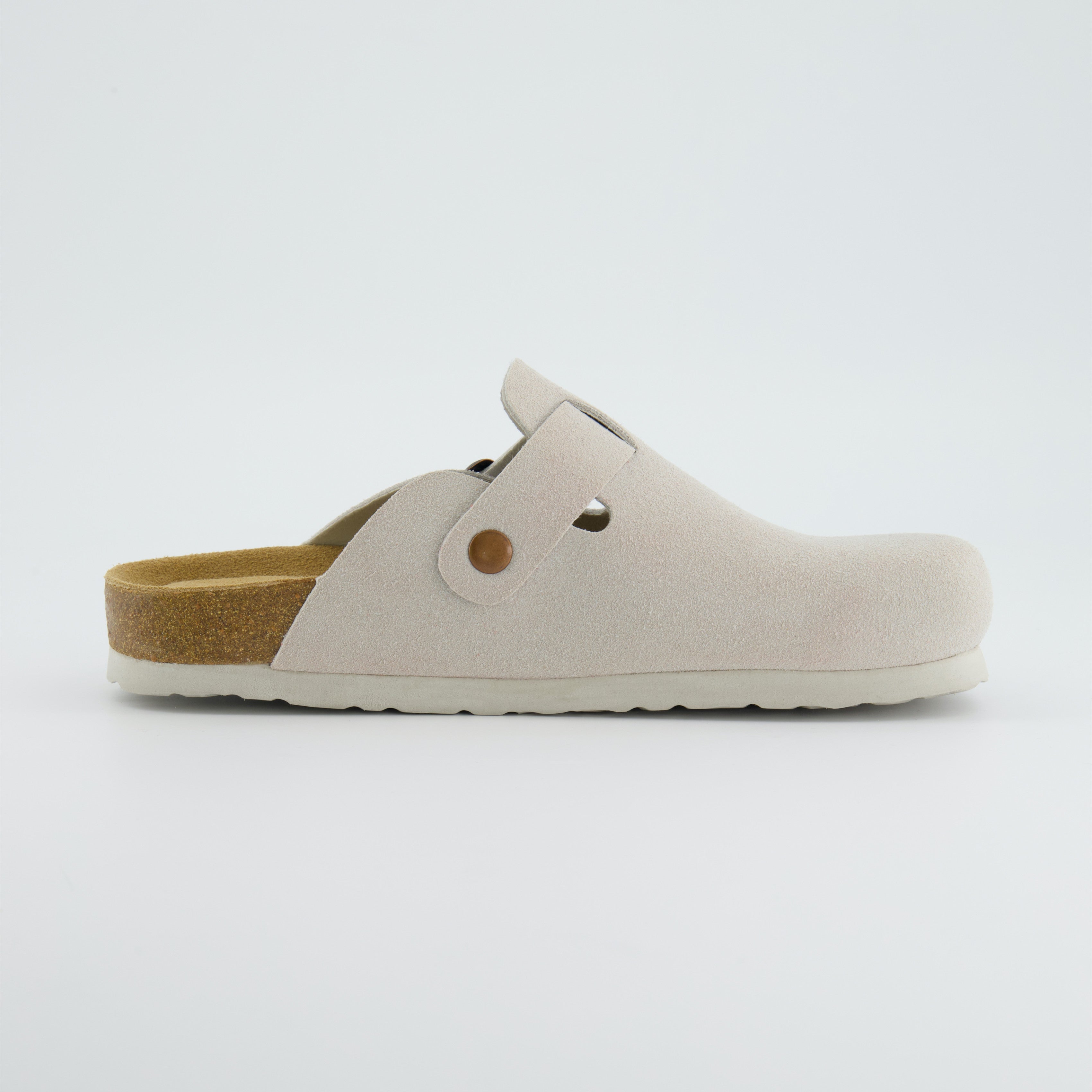 Hana Cork Footbed Clog Ivory Suede