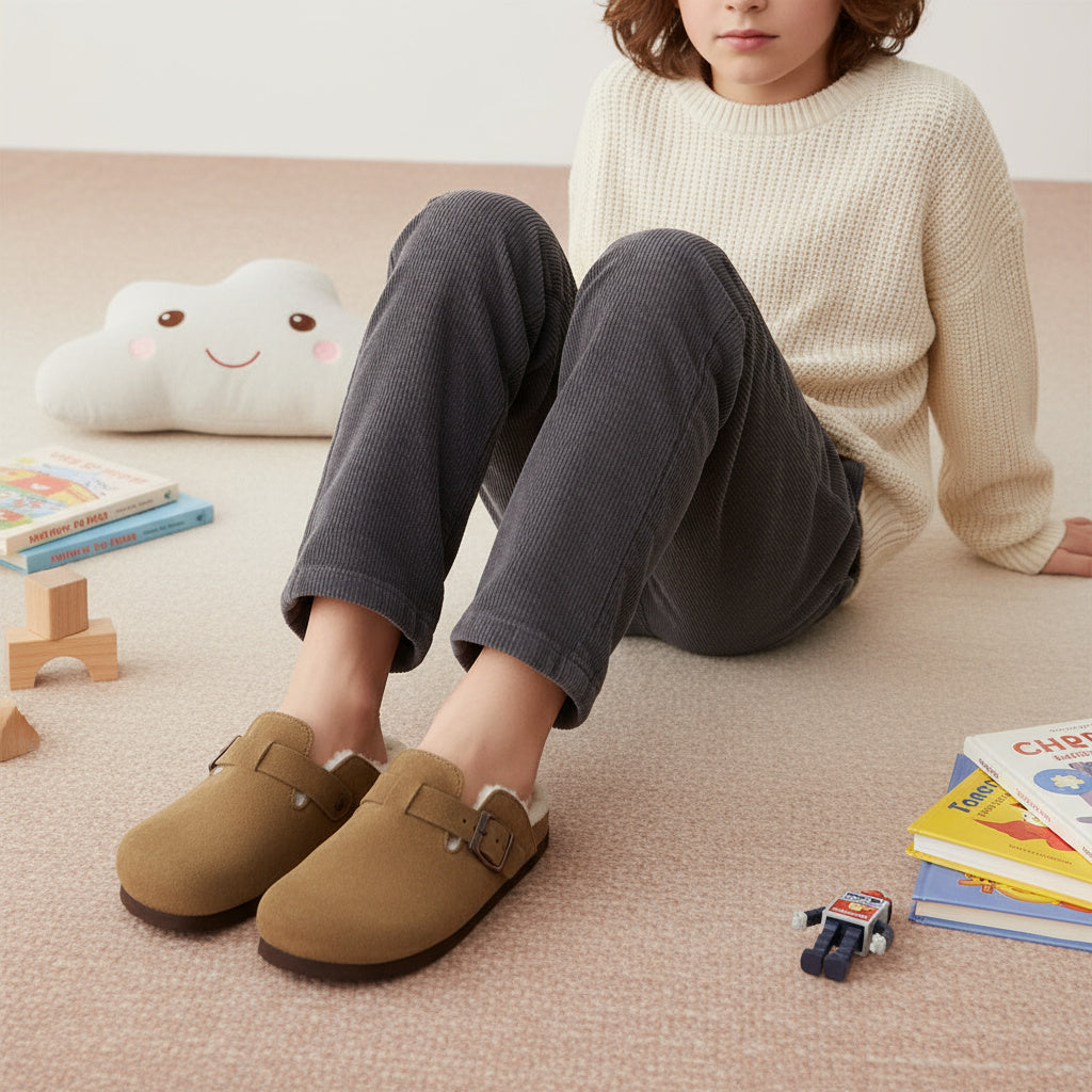 Hana-K Fur Lined Clog Brown Medium