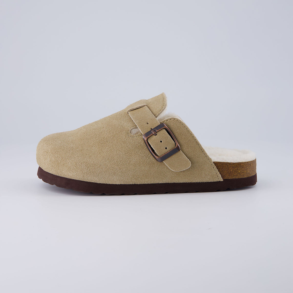 Hana-K Fur Lined Clog Taupe Medium