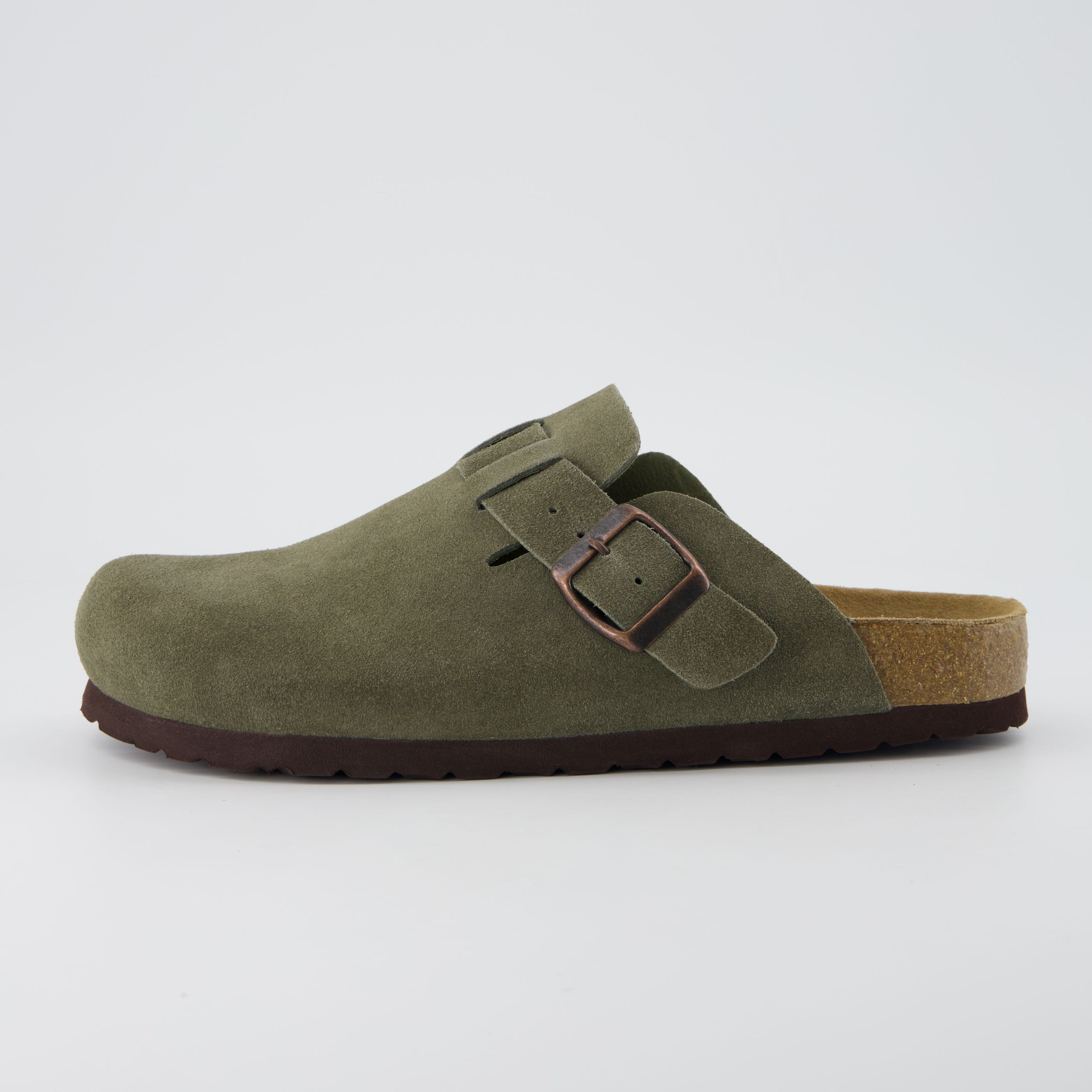 Hana Leather Clog Khaki