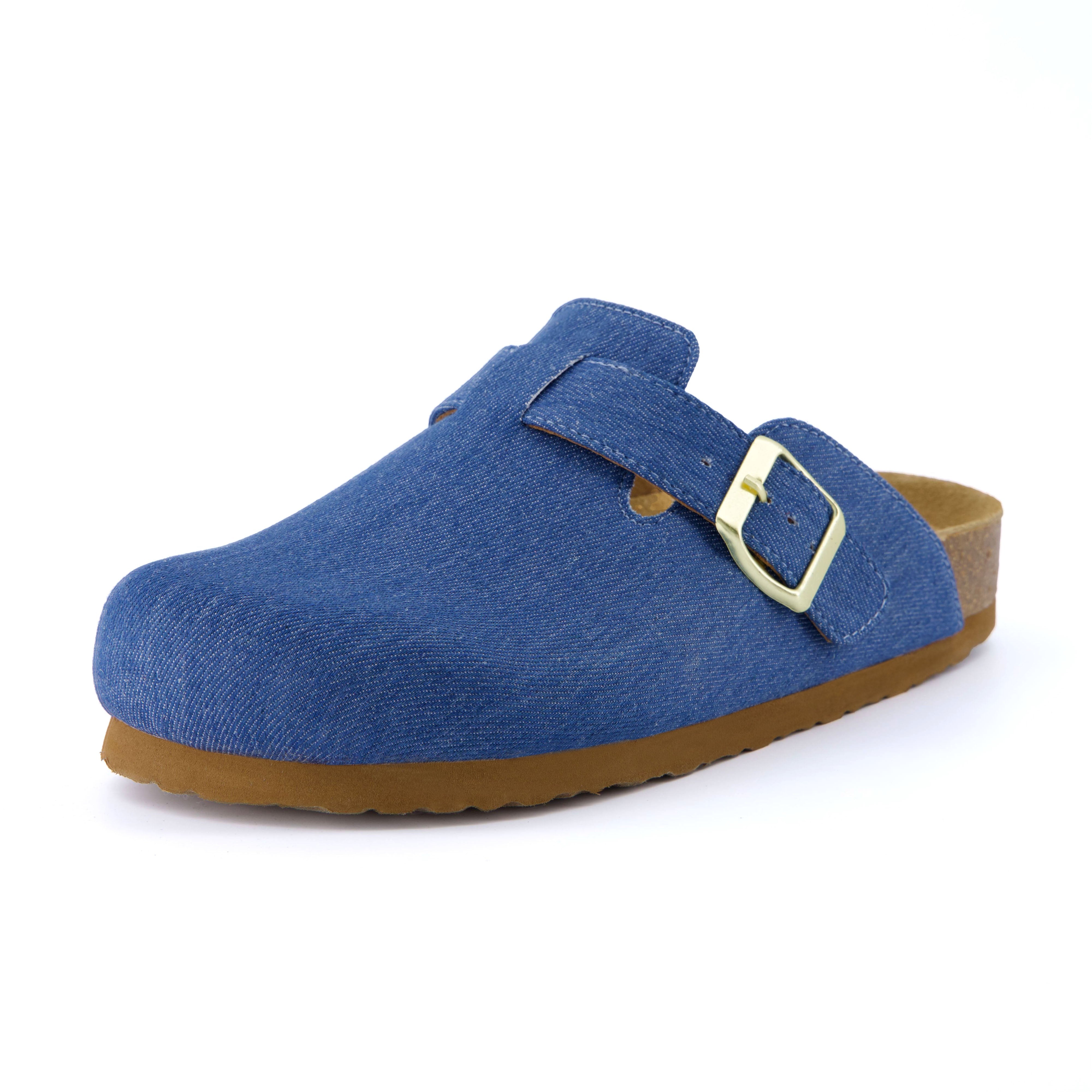 Hana Cork Footbed Clog Light Denim