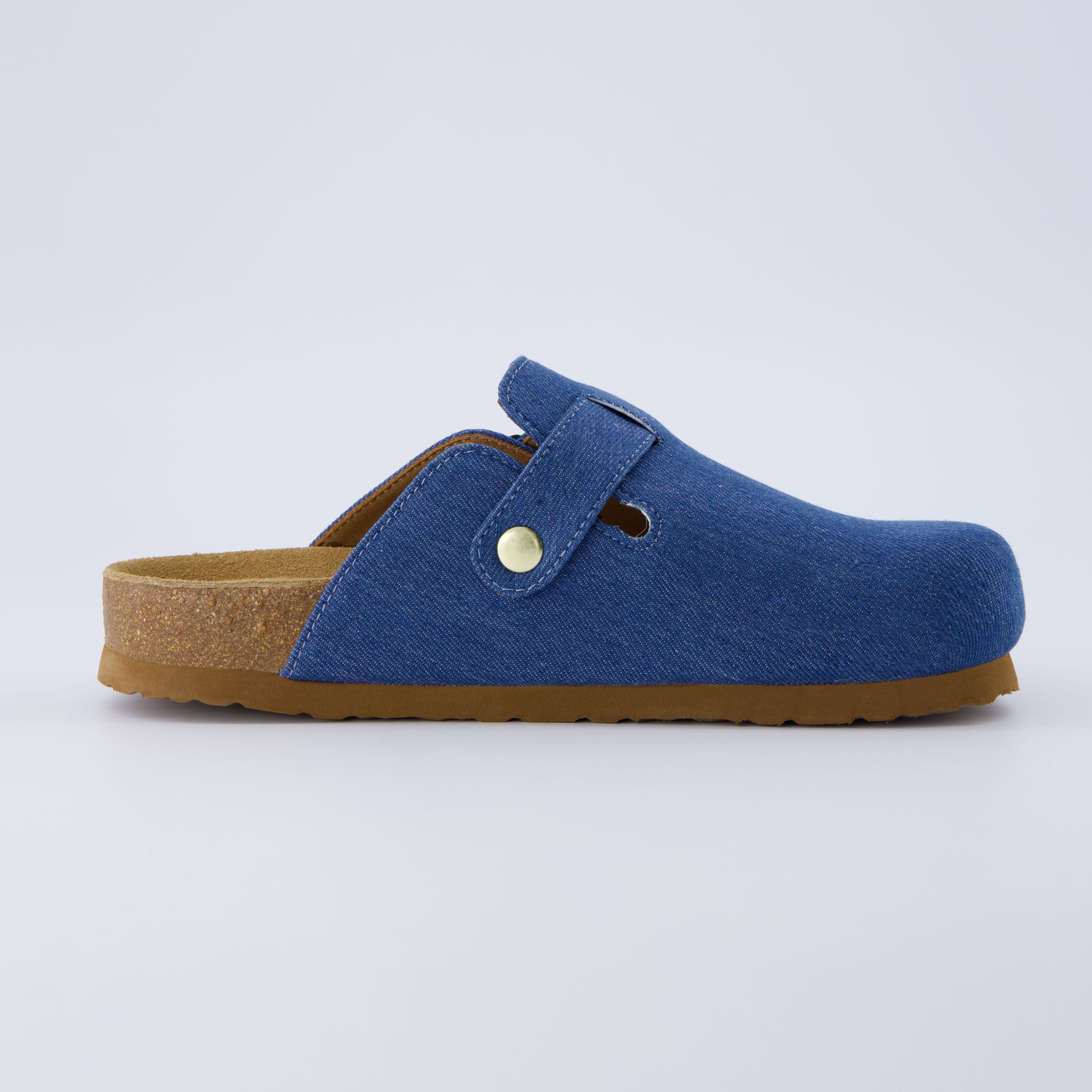 Hana Cork Footbed Clog Light Denim