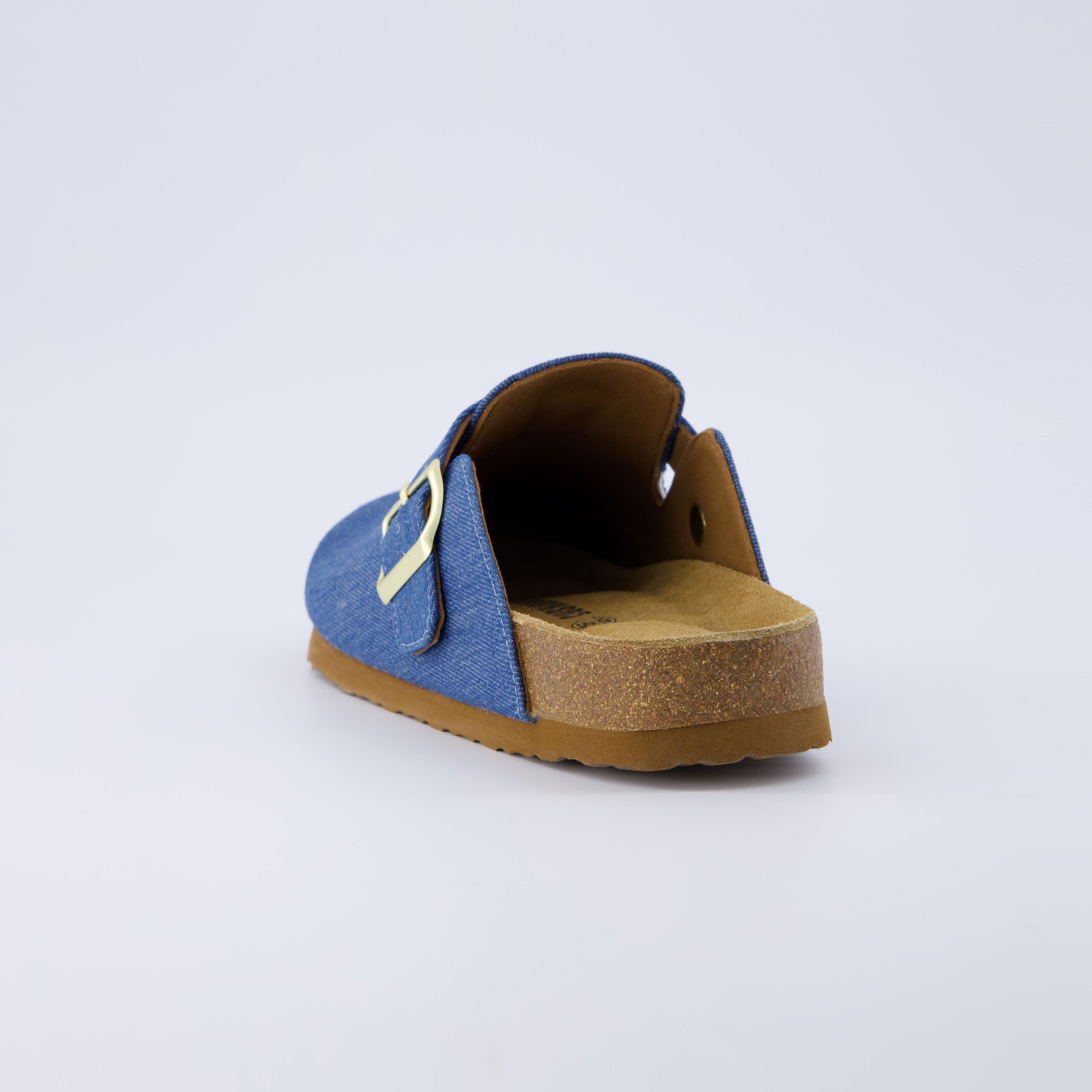 Hana Cork Footbed Clog Light Denim