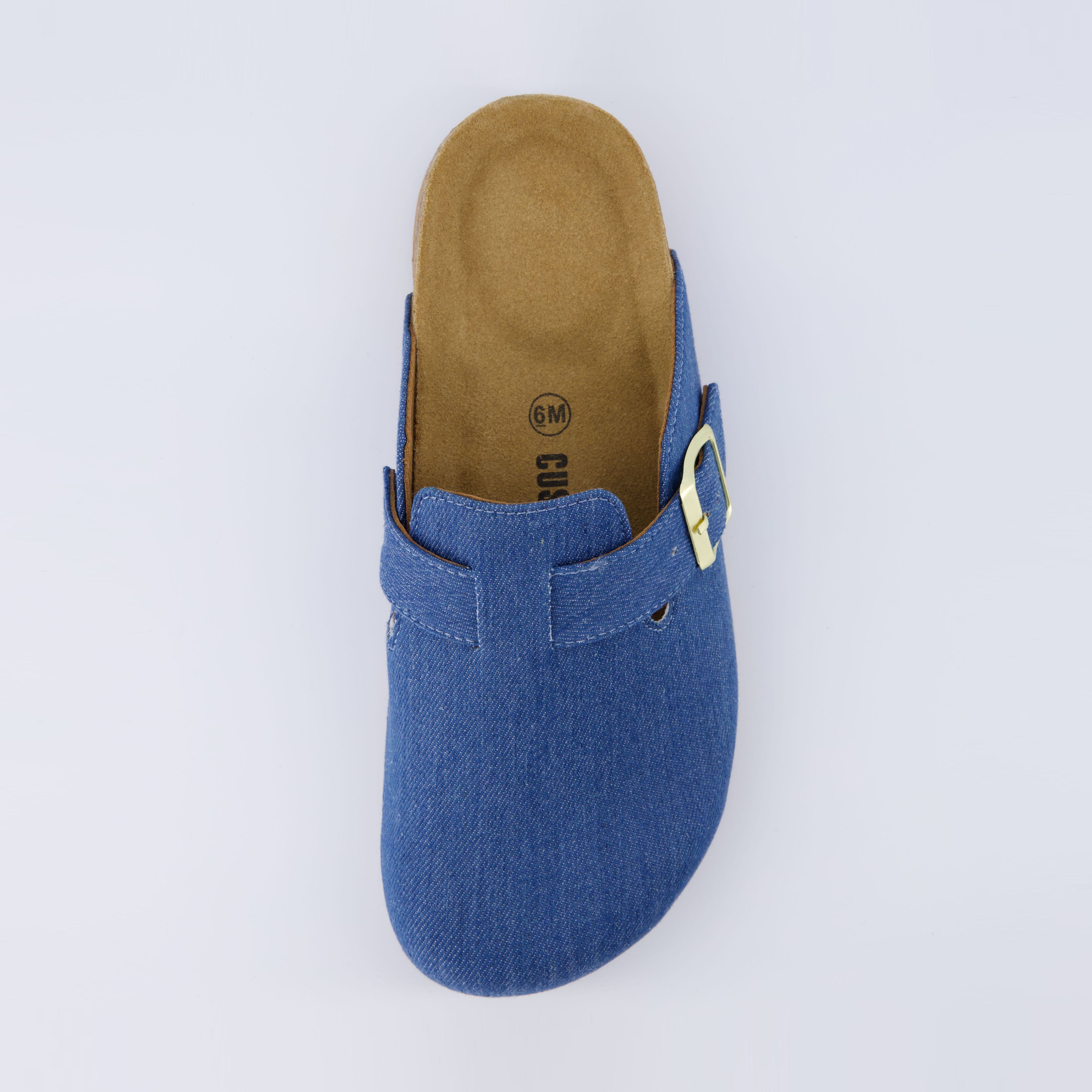 Hana Cork Footbed Clog Light Denim