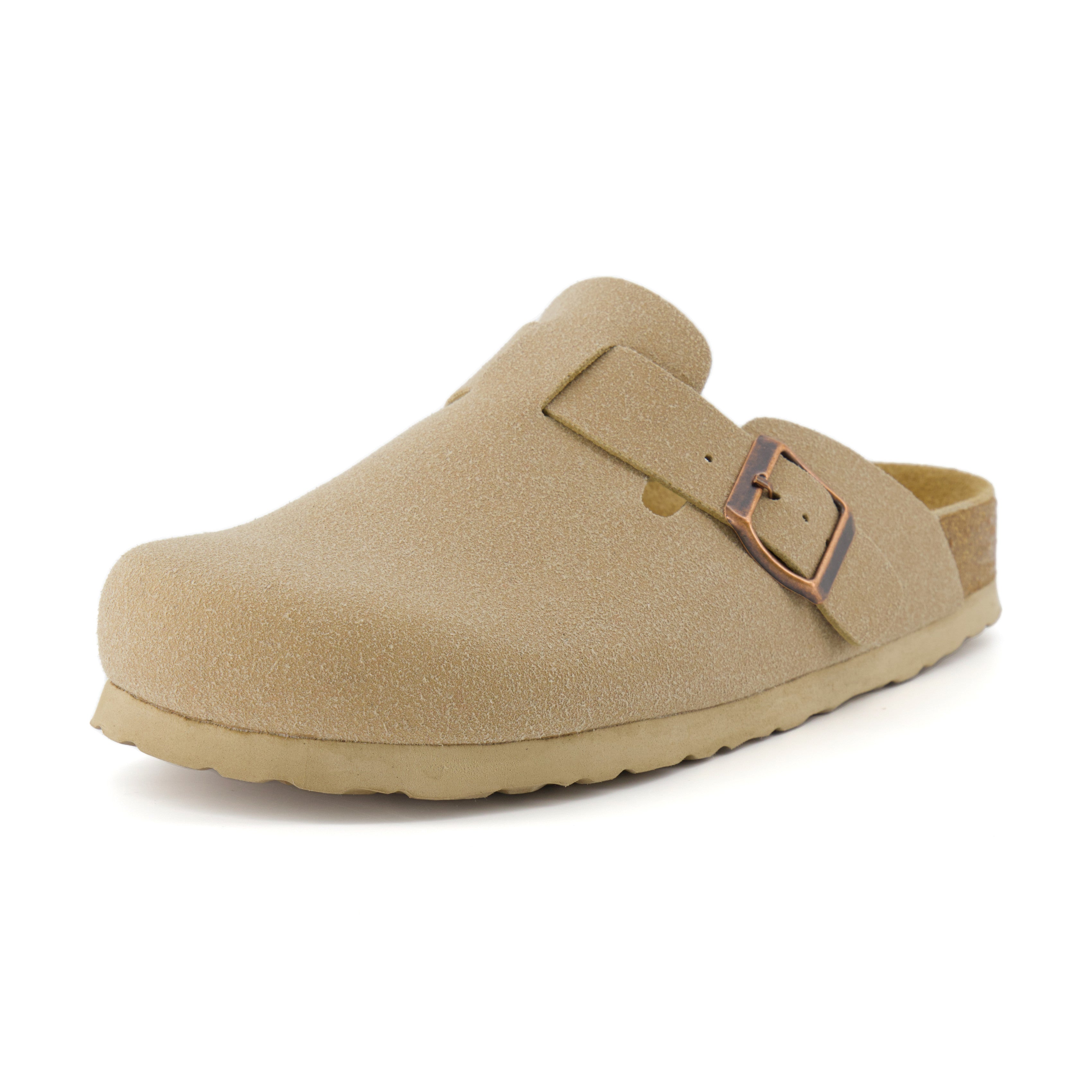 Hana Cork Footbed Clog Sand Suede