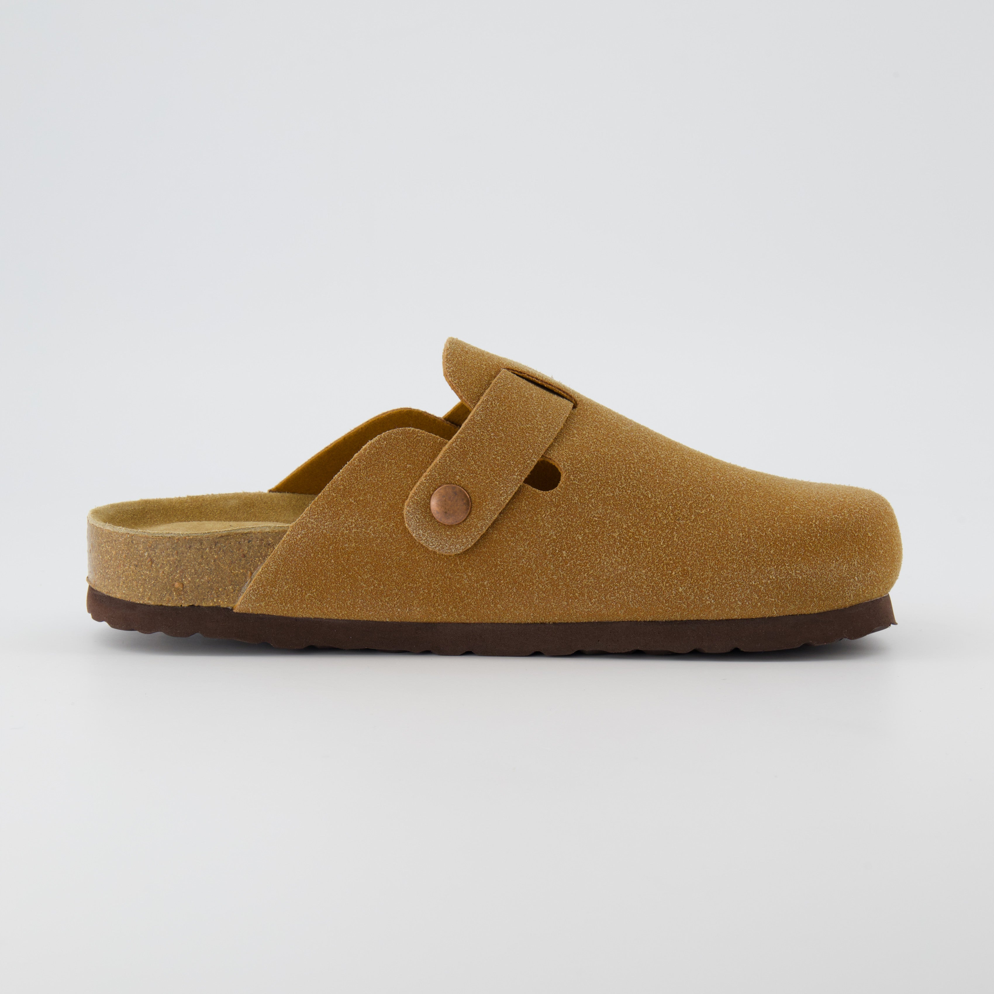 Hana Cork Footbed Clog Tan Suede