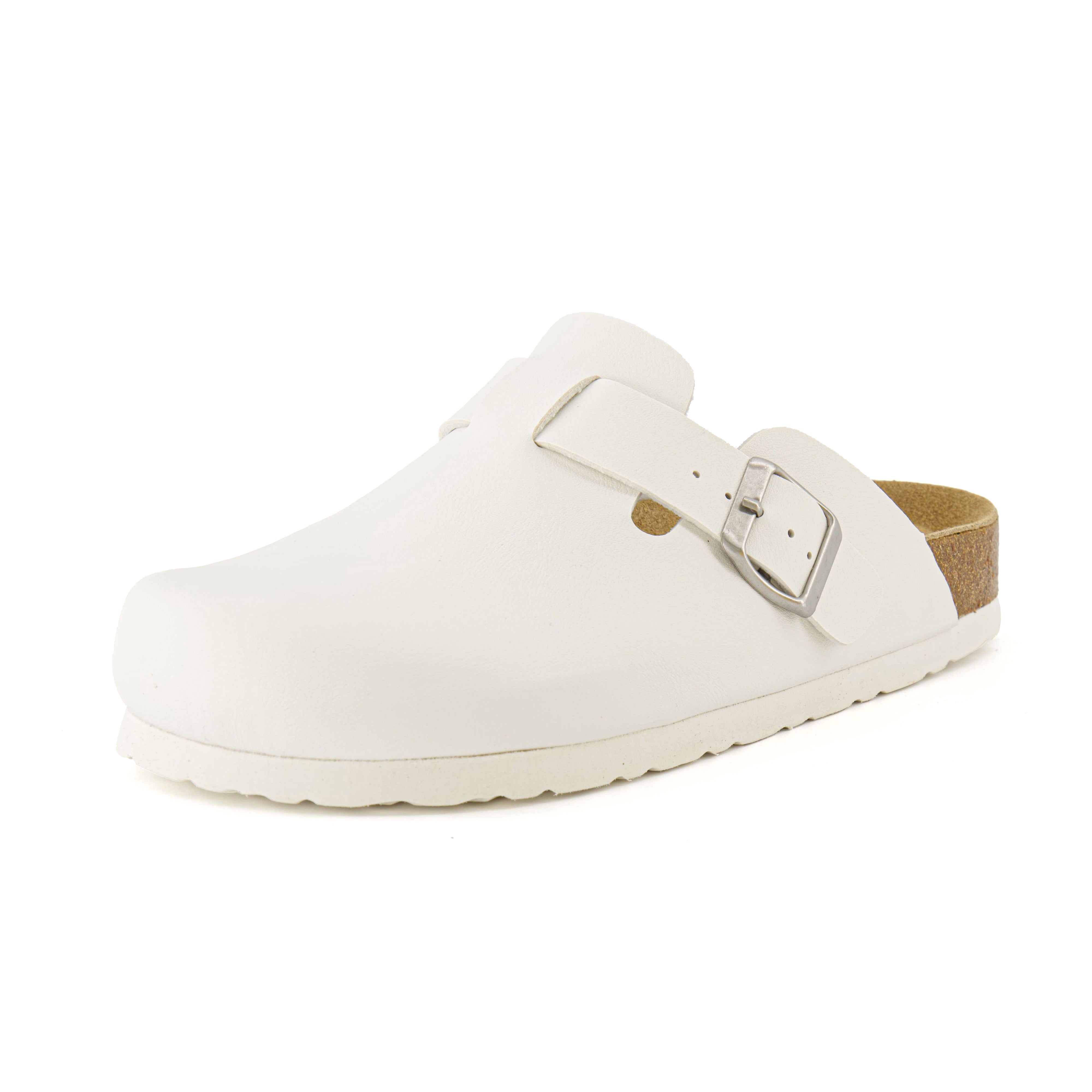 Hana Cork Footbed Clog White