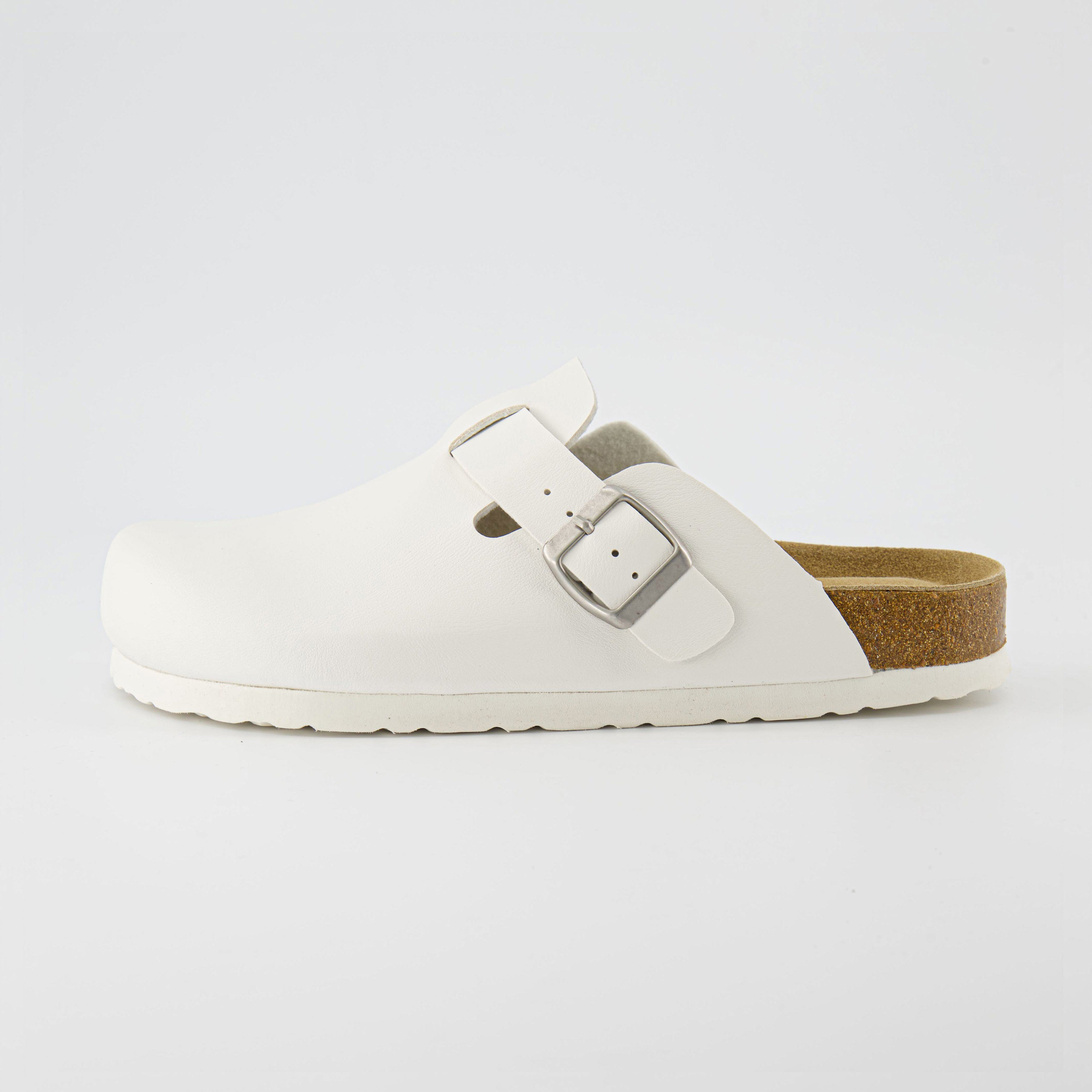 Hana Cork Footbed Clog White