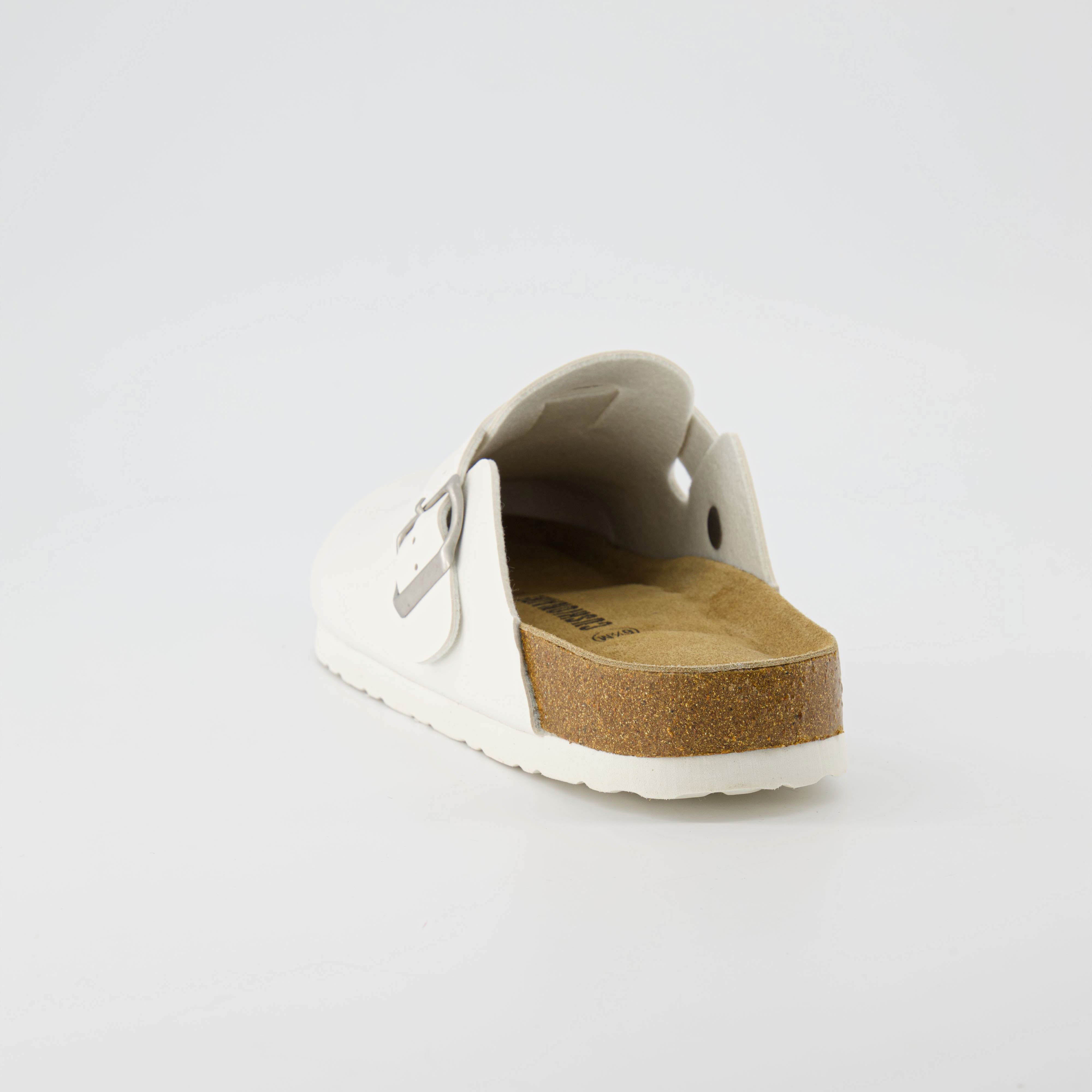 Hana Cork Footbed Clog White