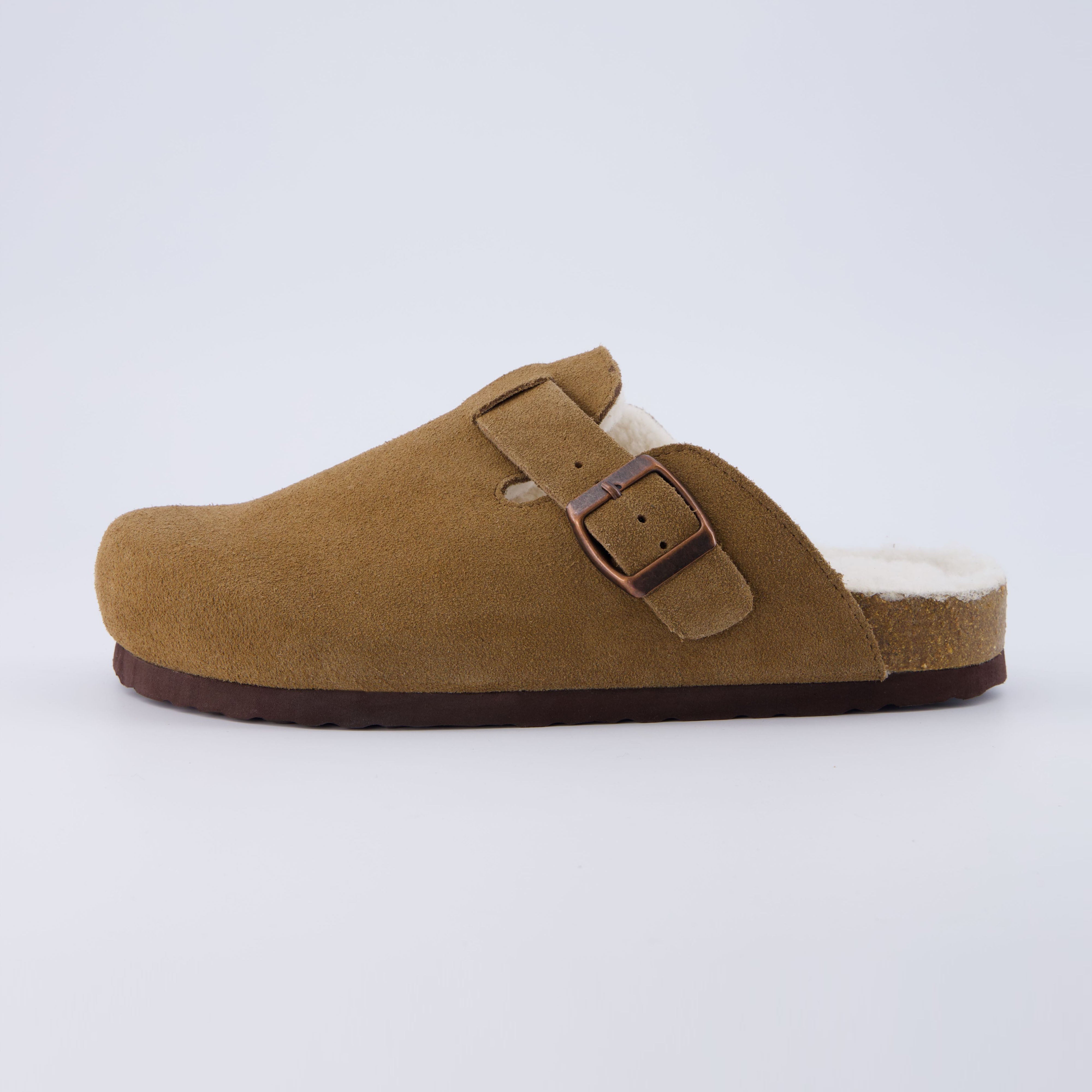 Hana Fur-Lined Clog Brown