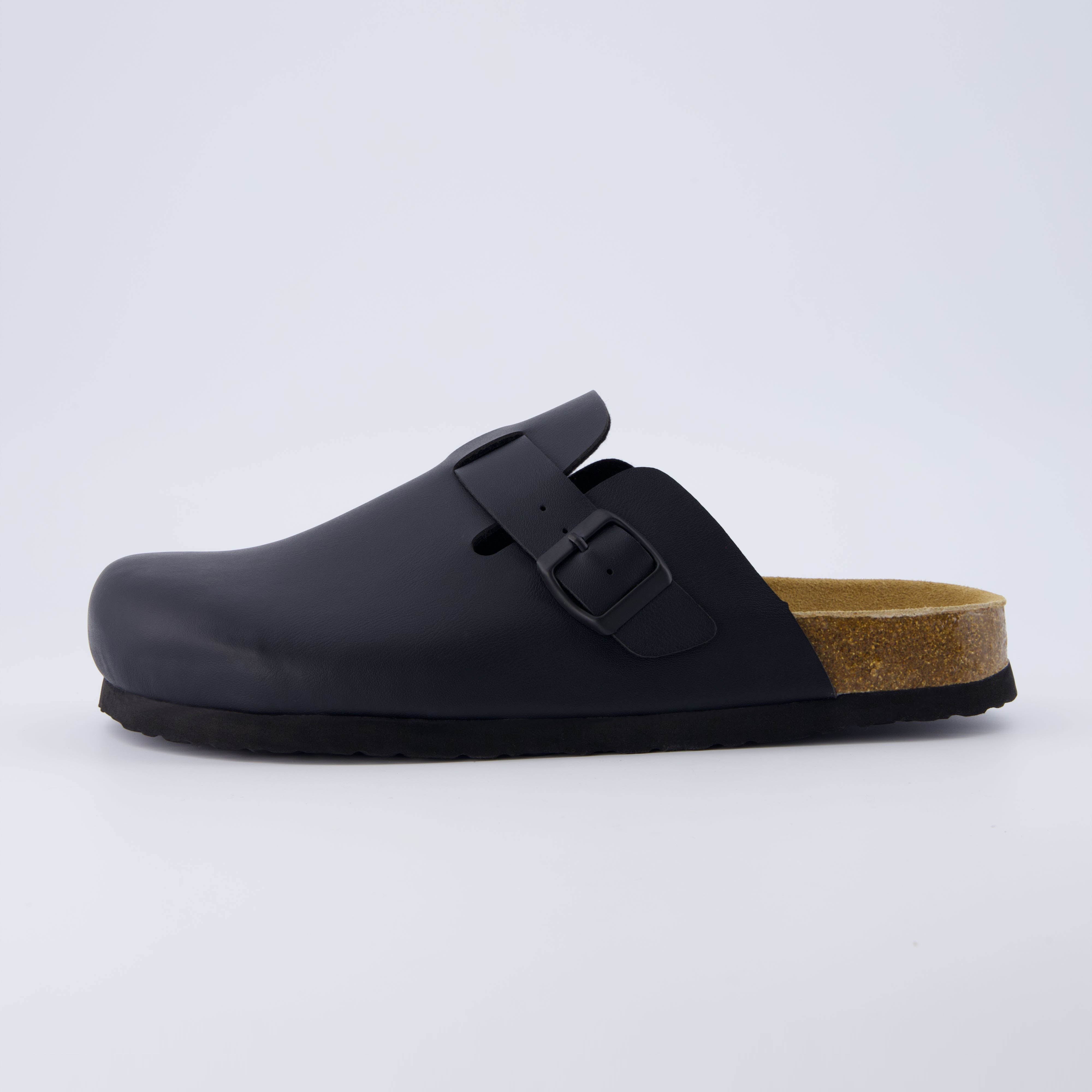 Haze Men's Cork Footbed Clog Black Nappa