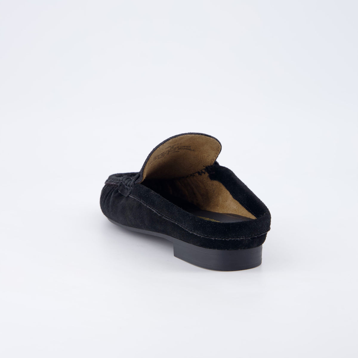 Heritage Suede Loafer Mules Black Medium