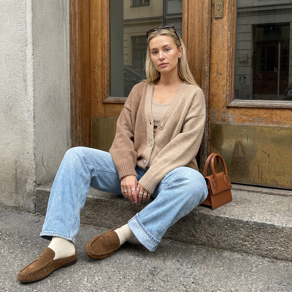 Heritage Suede Loafer Mules Brown Medium
