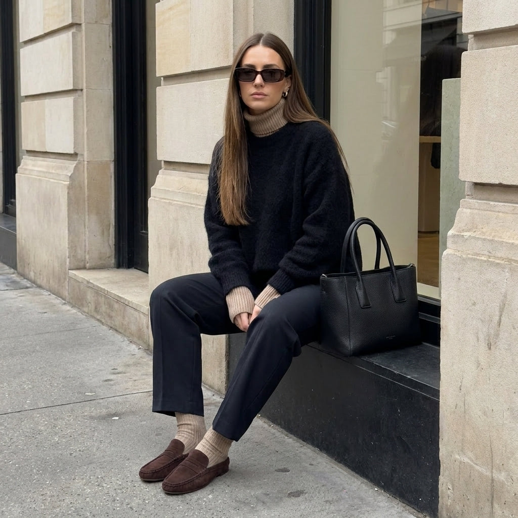 Heritage Suede Loafer Mules Chocolate Medium