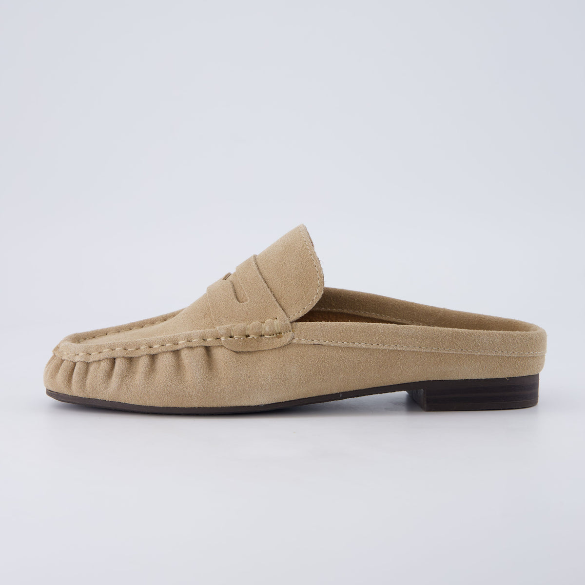 Heritage Suede Loafer Mules Sand Medium