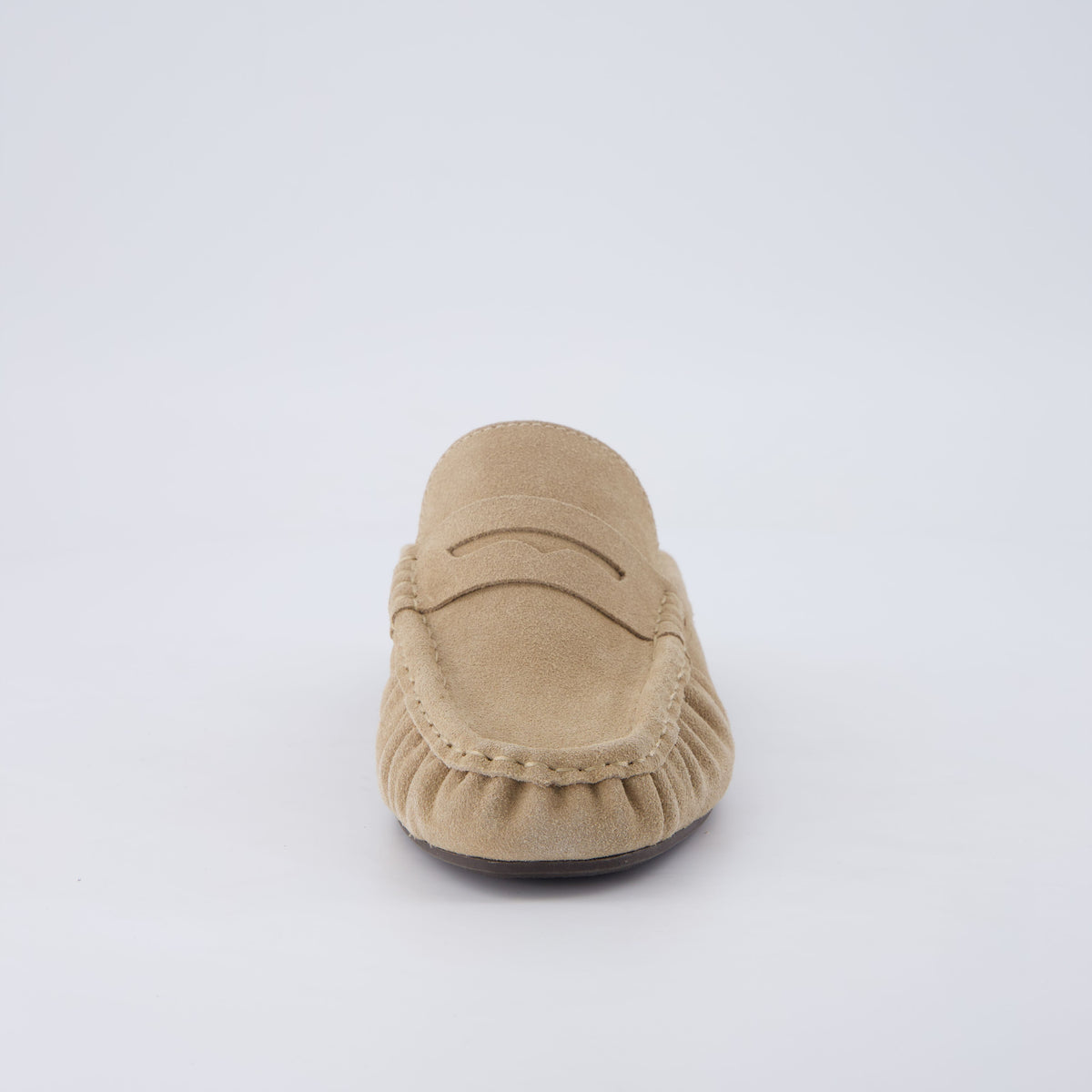 Heritage Suede Loafer Mules Sand Medium