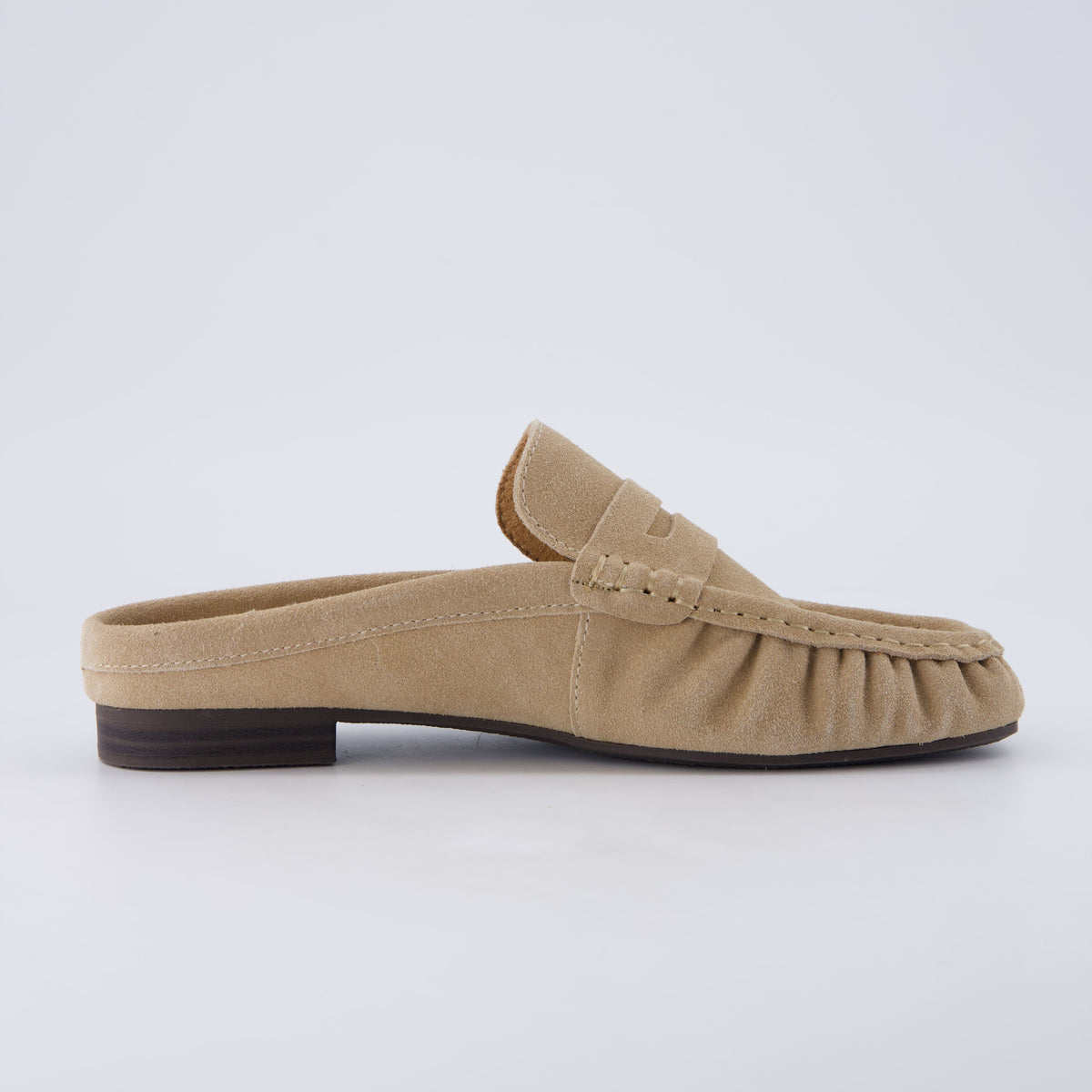 Heritage Suede Loafer Mules Sand Medium